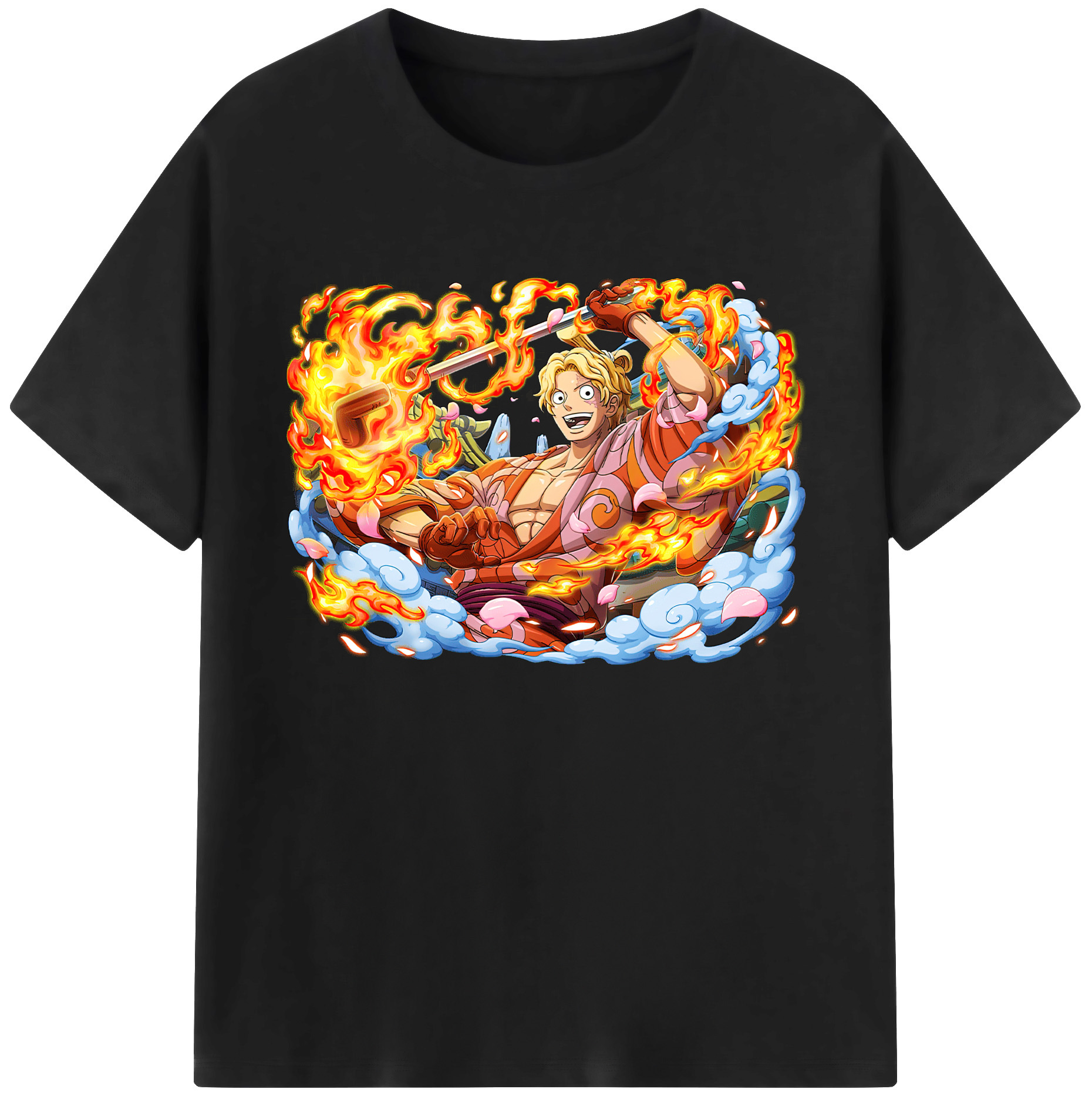（画像用） ワンピース サンジ ONE PIECE Sanji 綿100％ メンズ半袖Tシャツ｜肌触りやわらか＆通気性