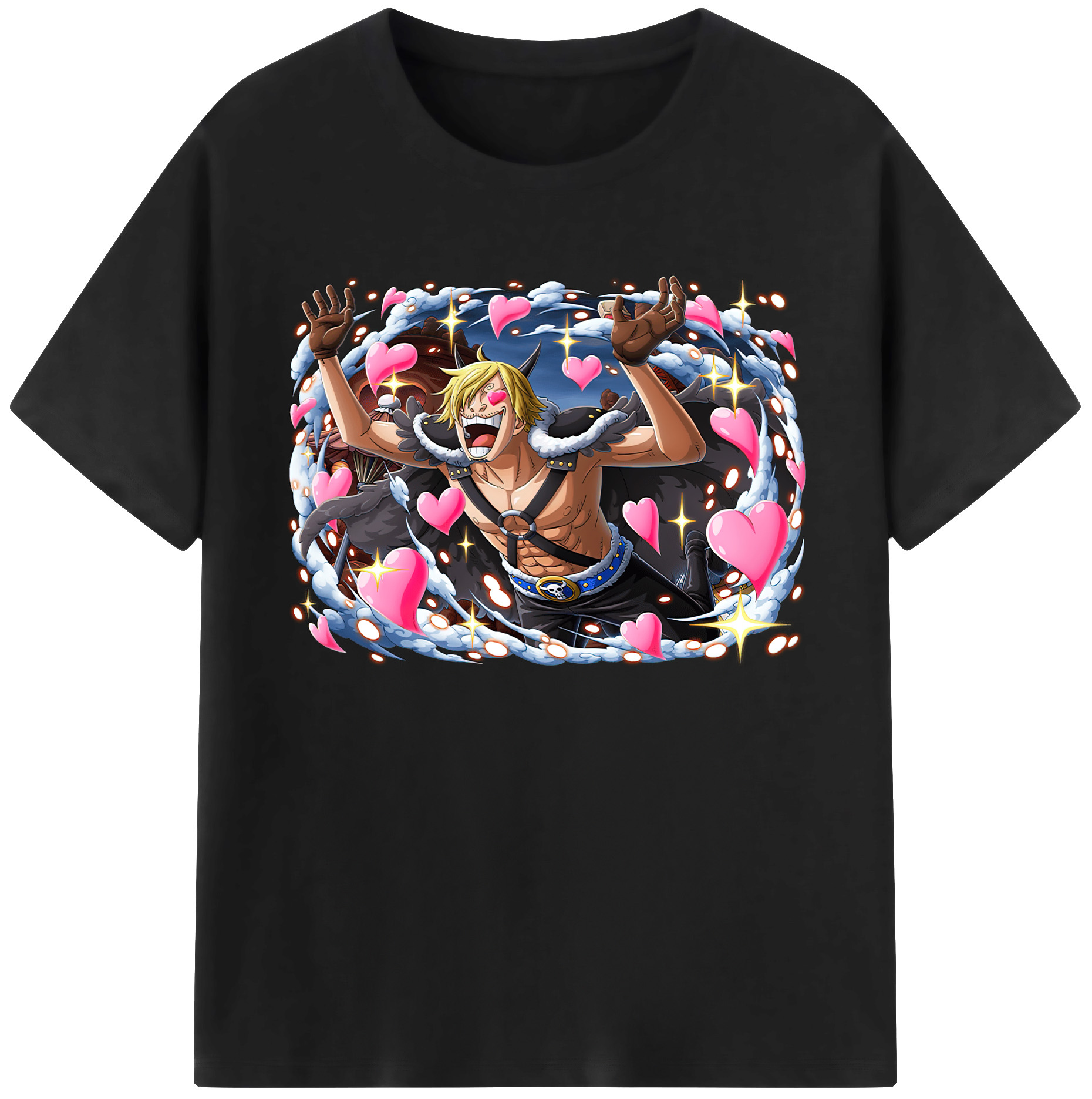 （画像用） ワンピース サンジ ONE PIECE Sanji 綿100％ メンズ半袖Tシャツ｜肌触りやわらか＆通気性