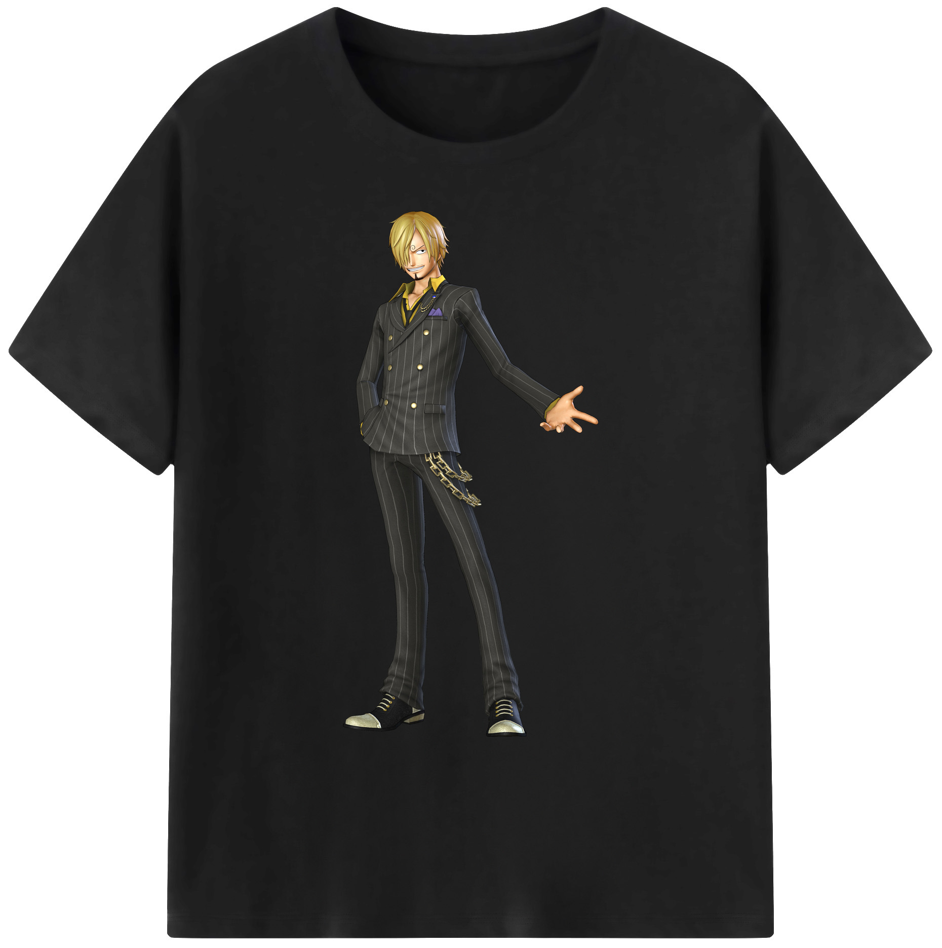 （画像用） ワンピース サンジ ONE PIECE Sanji 綿100％ メンズ半袖Tシャツ｜肌触りやわらか＆通気性