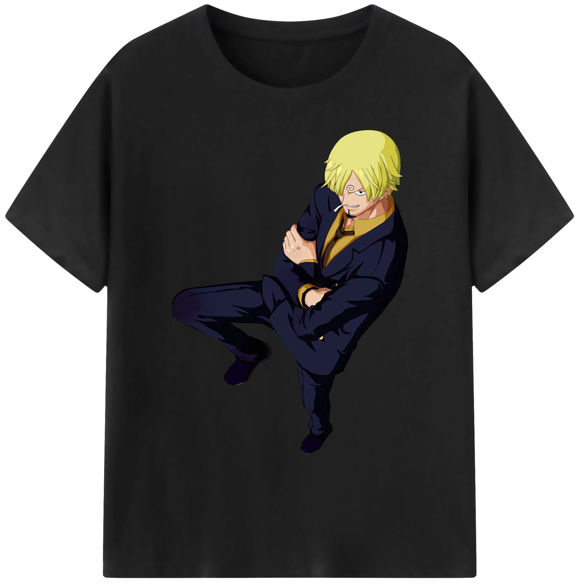（画像用） ワンピース サンジ ONE PIECE Sanji 綿100％ メンズ半袖Tシャツ｜肌触りやわらか＆通気性