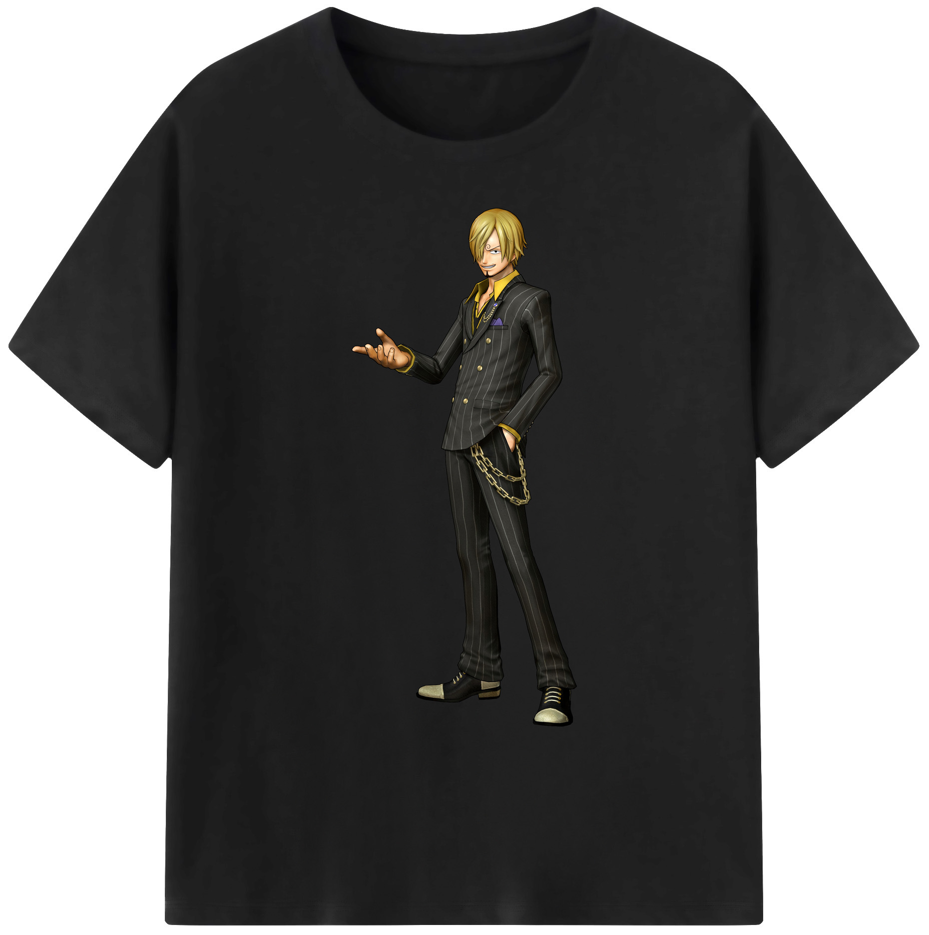 （画像用） ワンピース サンジ ONE PIECE Sanji 綿100％ メンズ半袖Tシャツ｜肌触りやわらか＆通気性