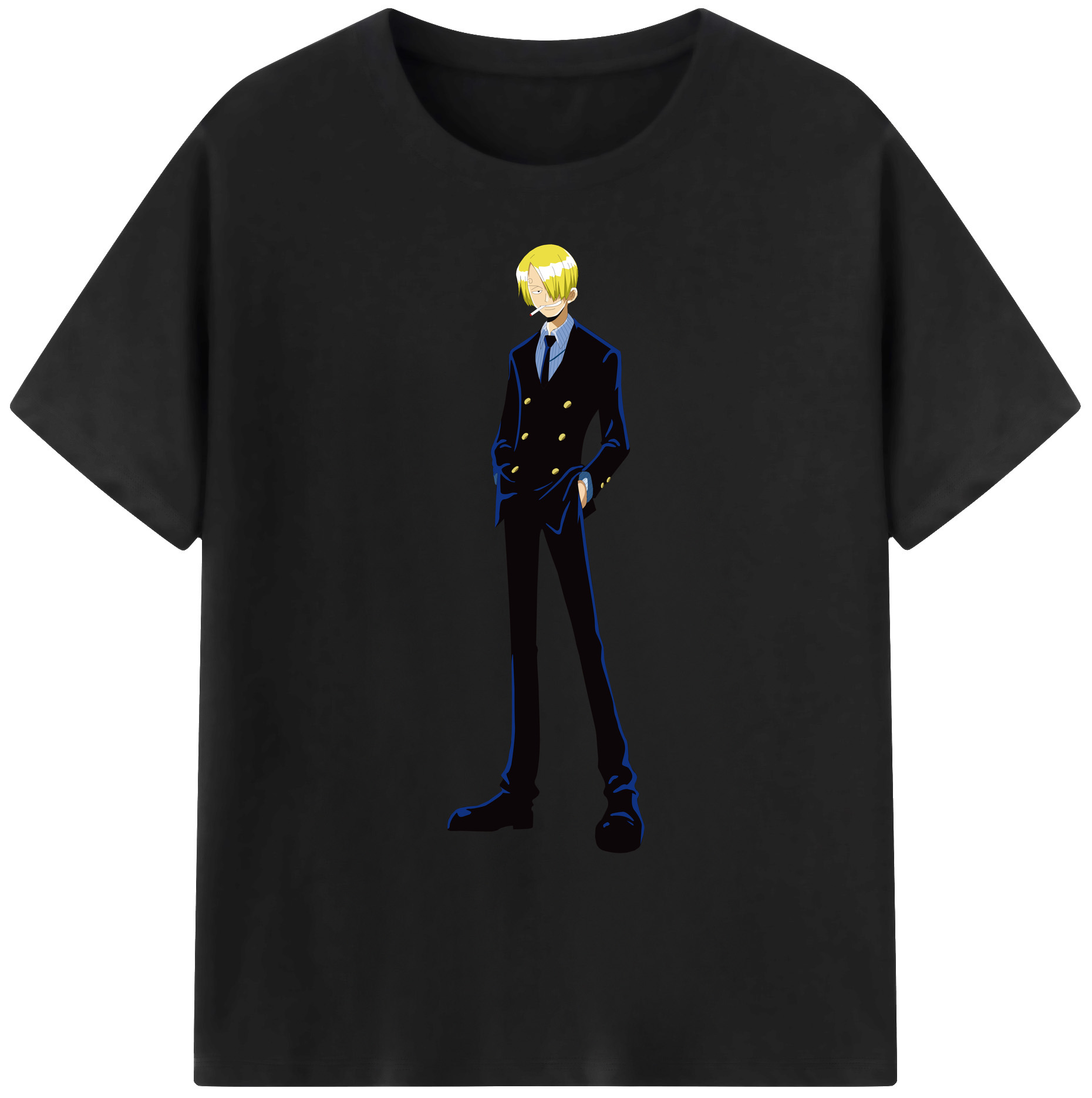 （画像用） ワンピース サンジ ONE PIECE Sanji 綿100％ メンズ半袖Tシャツ｜肌触りやわらか＆通気性