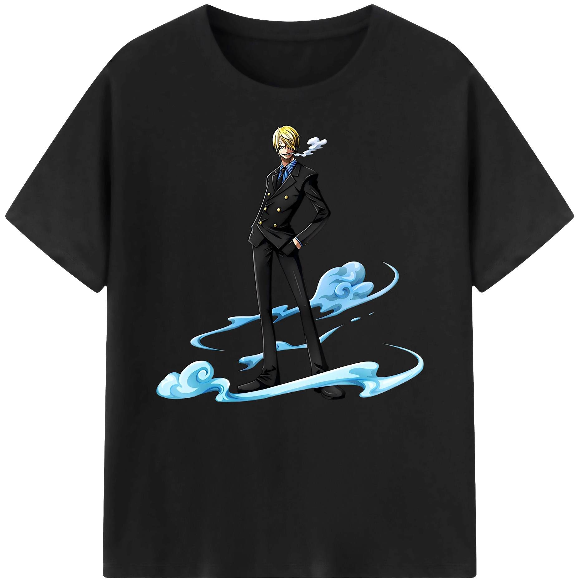 （画像用） ワンピース サンジ ONE PIECE Sanji 綿100％ メンズ半袖Tシャツ｜肌触りやわらか＆通気性