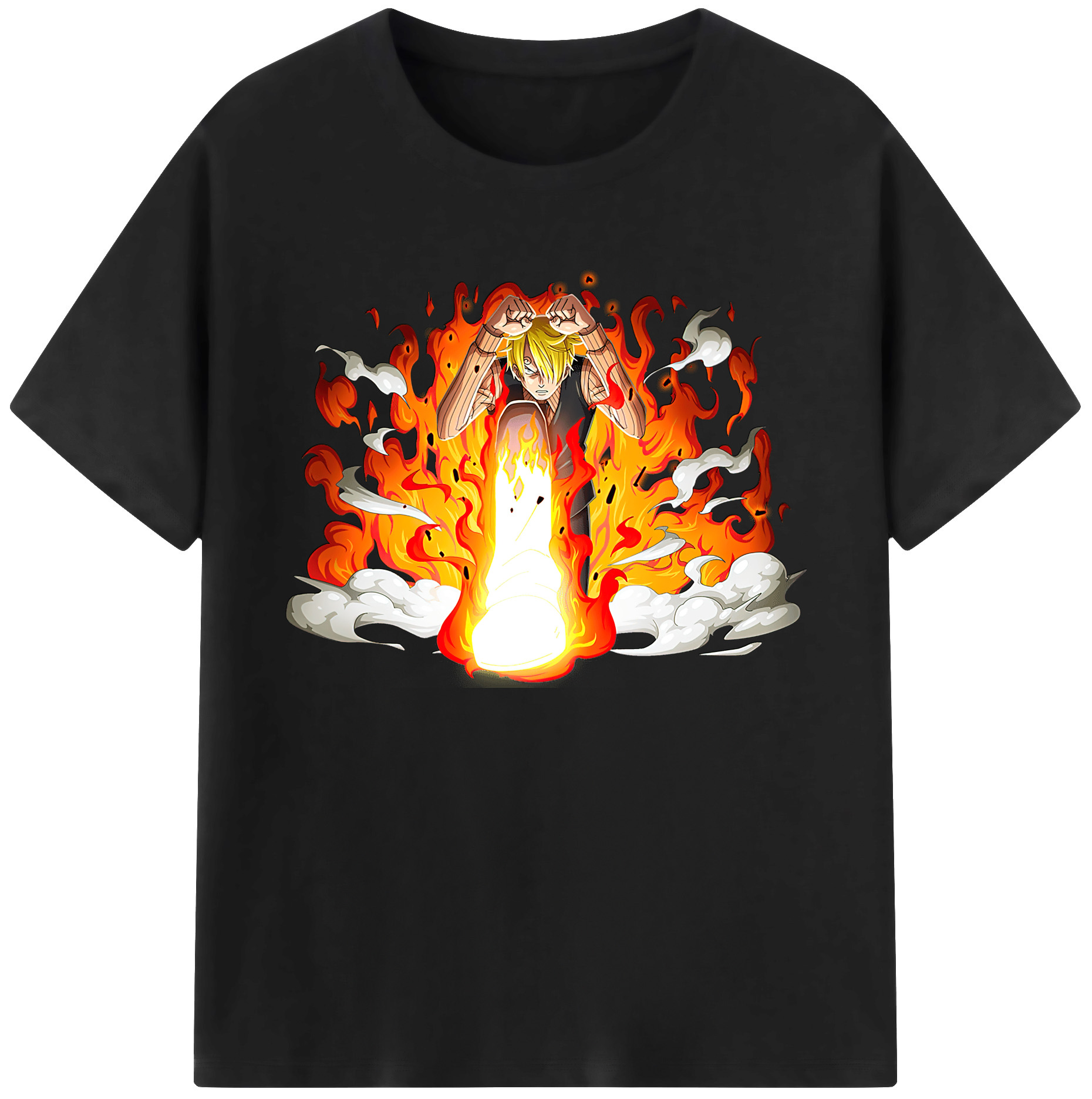 （画像用） ワンピース サンジ ONE PIECE Sanji 綿100％ メンズ半袖Tシャツ｜肌触りやわらか＆通気性
