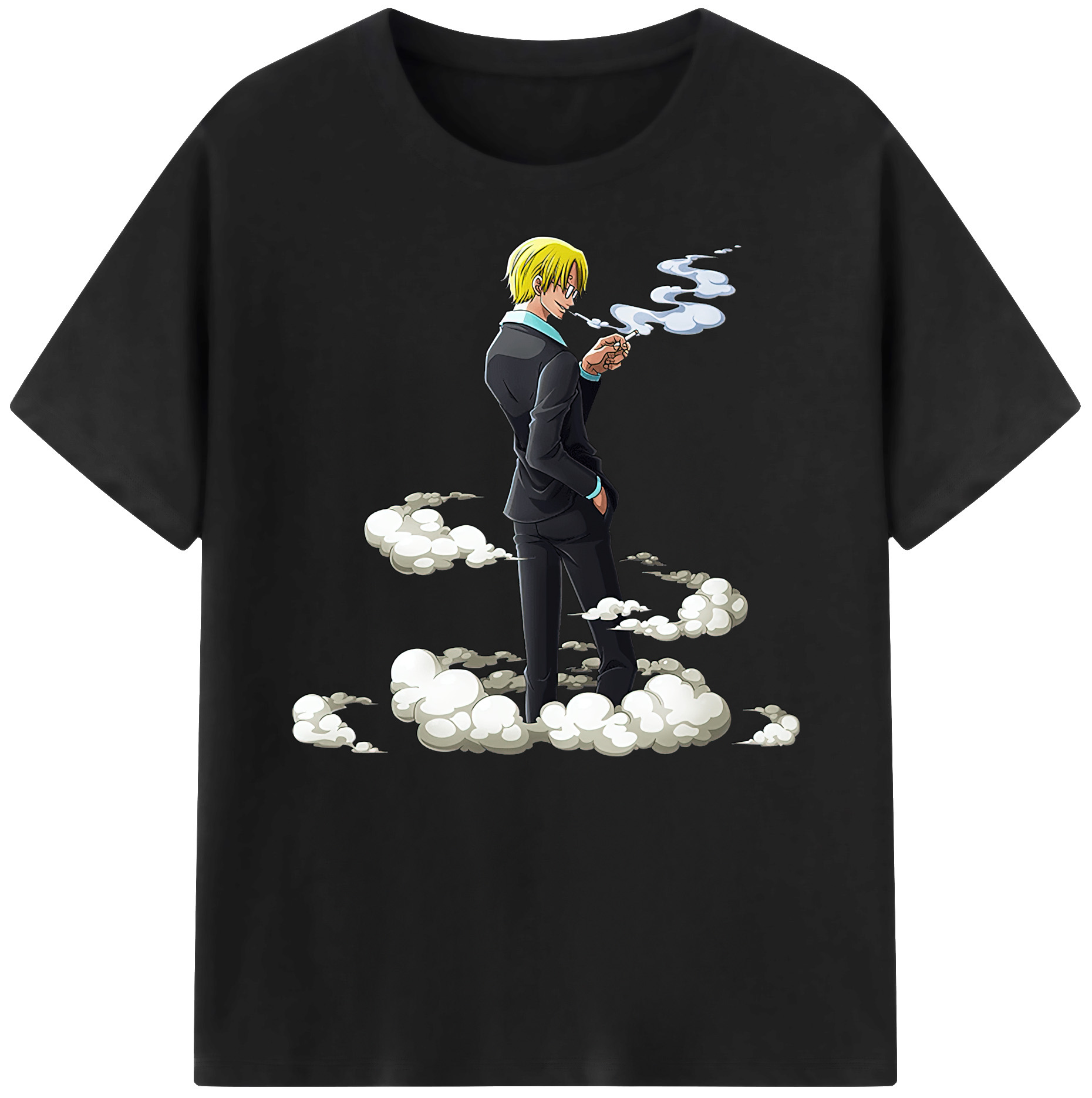 （画像用） ワンピース サンジ ONE PIECE Sanji 綿100％ メンズ半袖Tシャツ｜肌触りやわらか＆通気性