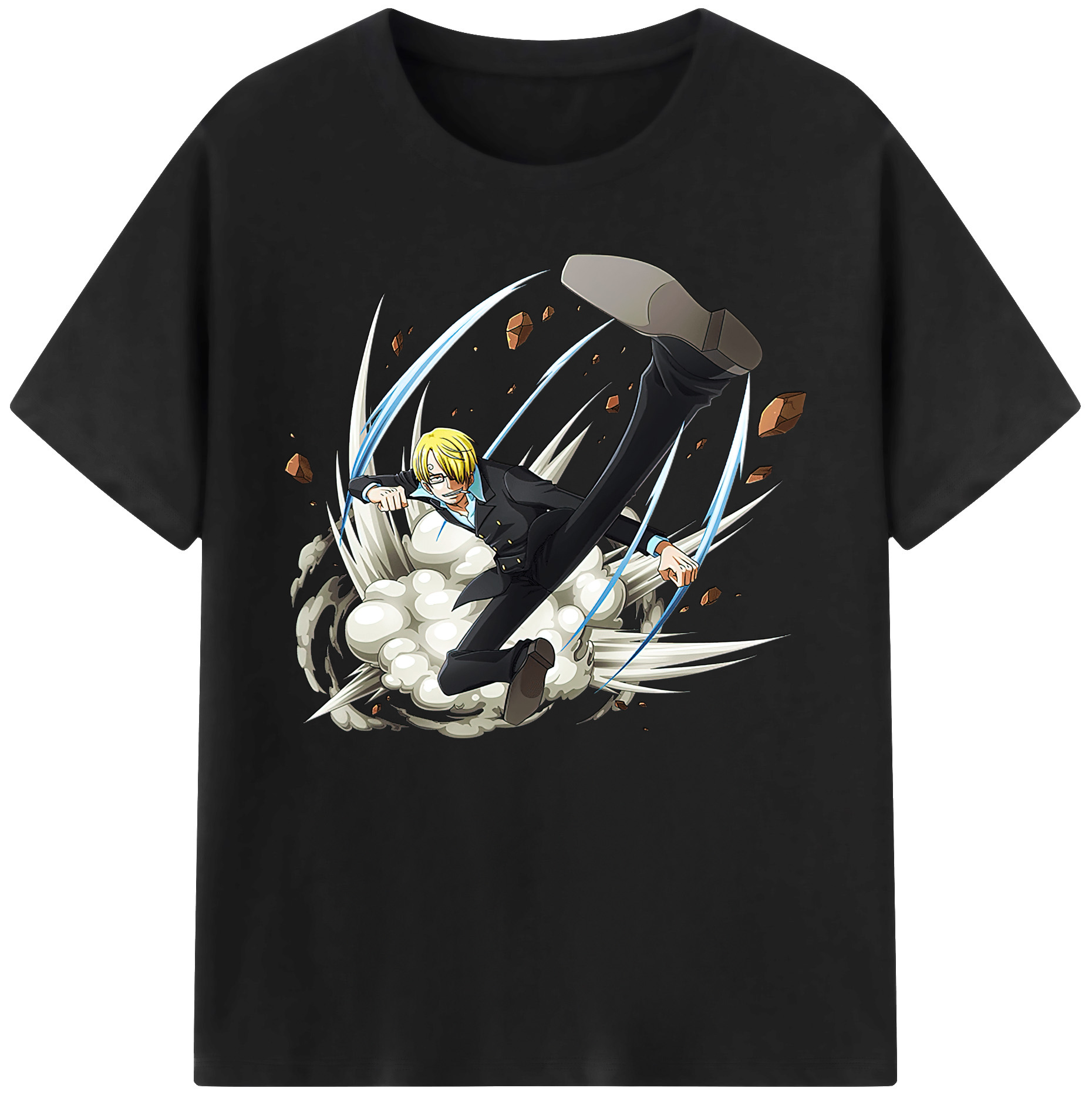 （画像用） ワンピース サンジ ONE PIECE Sanji 綿100％ メンズ半袖Tシャツ｜肌触りやわらか＆通気性