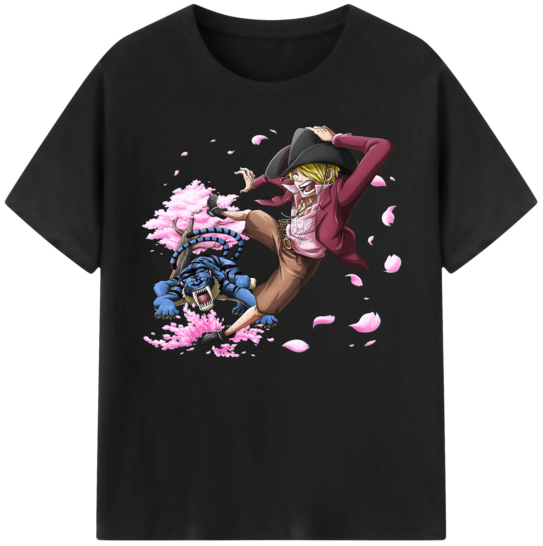 （画像用） ワンピース サンジ ONE PIECE Sanji 綿100％ メンズ半袖Tシャツ｜肌触りやわらか＆通気性