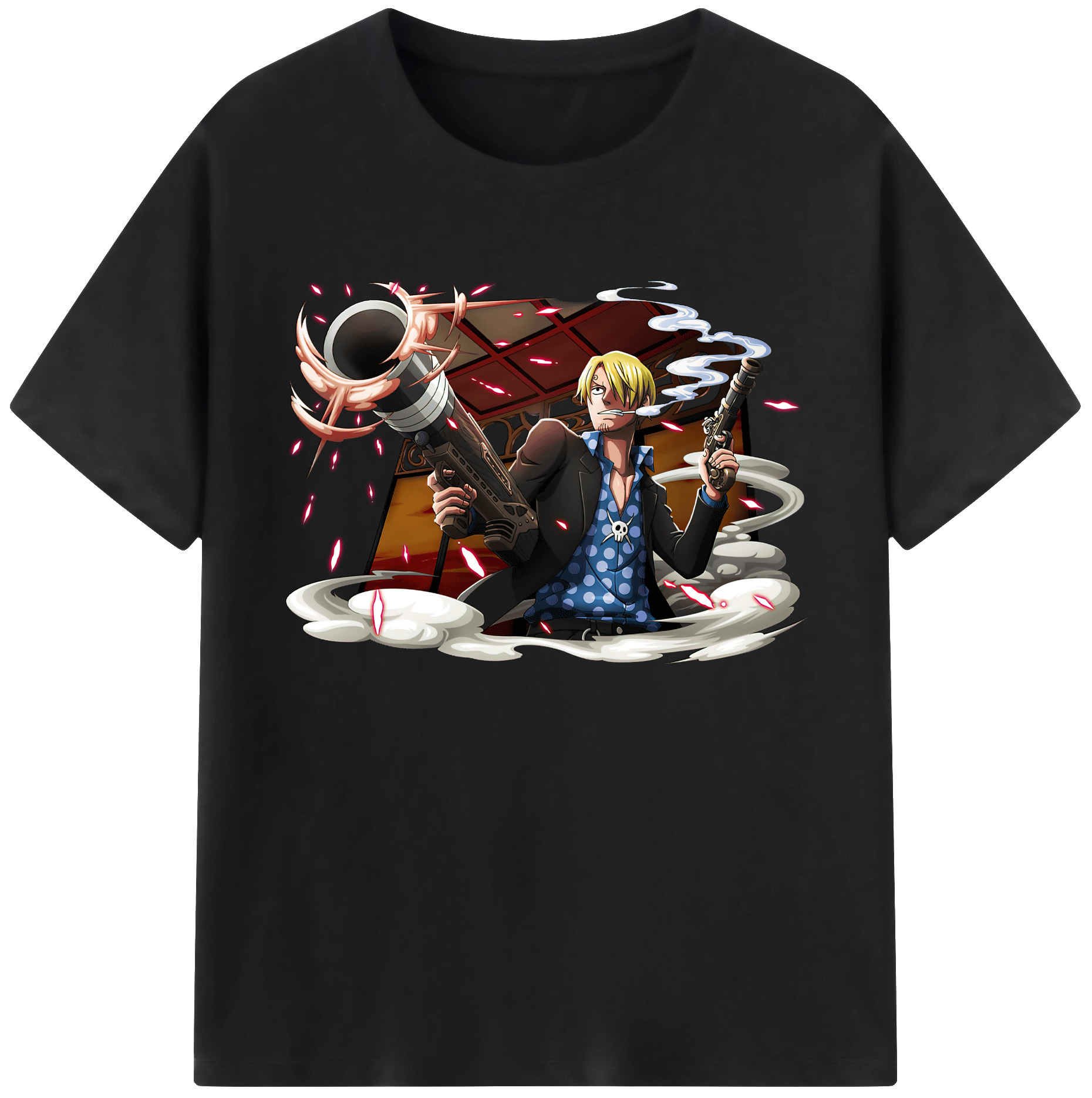 （画像用） ワンピース サンジ ONE PIECE Sanji 綿100％ メンズ半袖Tシャツ｜肌触りやわらか＆通気性