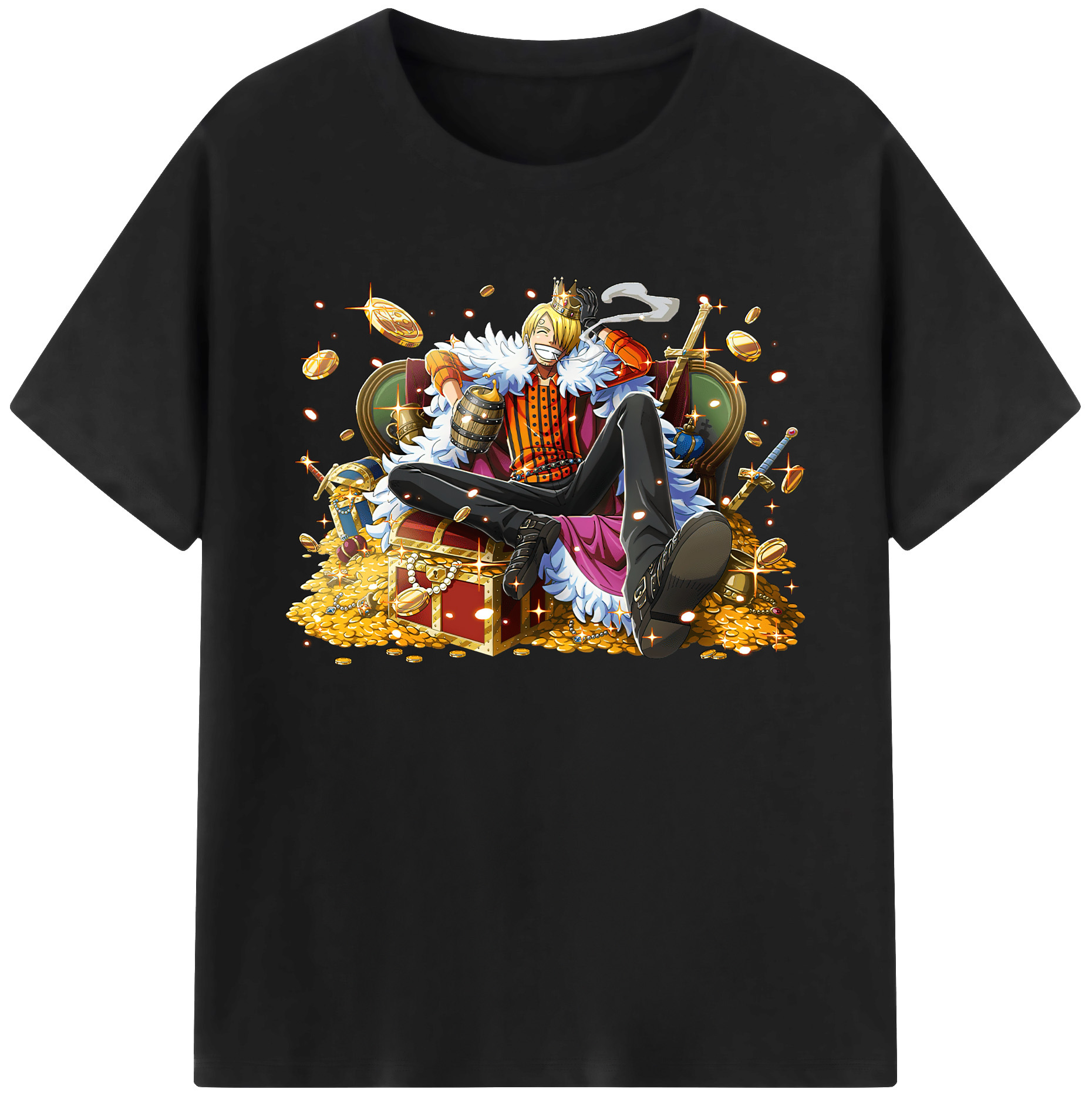 （画像用） ワンピース サンジ ONE PIECE Sanji 綿100％ メンズ半袖Tシャツ｜肌触りやわらか＆通気性