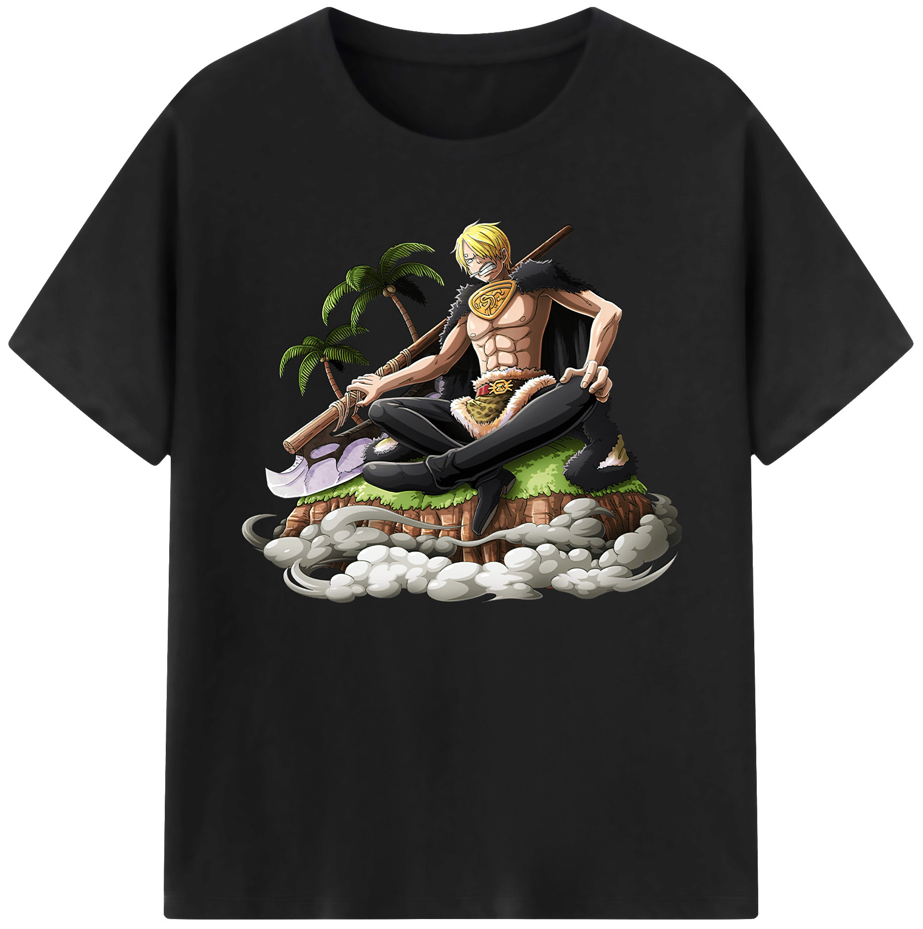 （画像用） ワンピース サンジ ONE PIECE Sanji 綿100％ メンズ半袖Tシャツ｜肌触りやわらか＆通気性