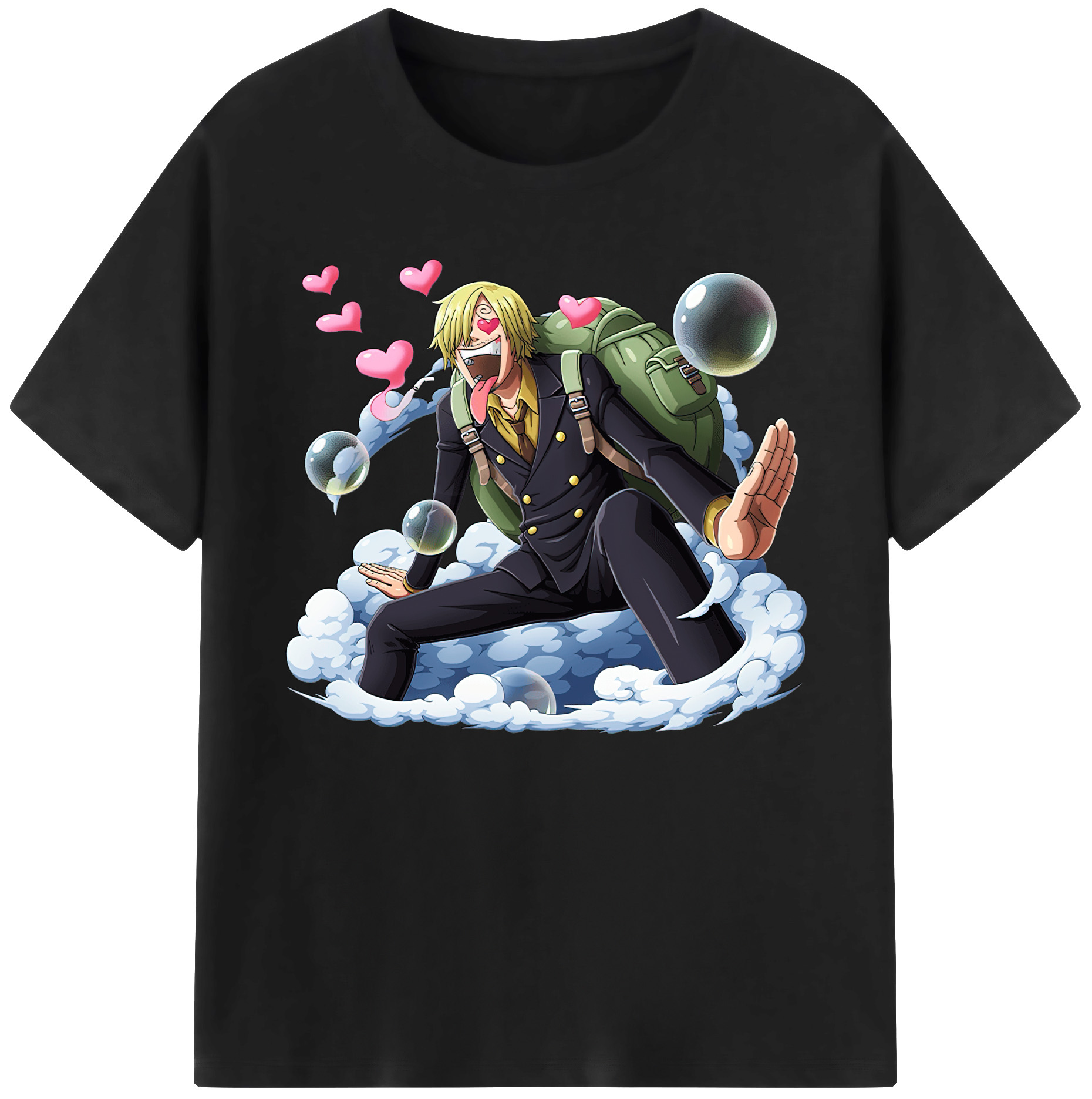 （画像用） ワンピース サンジ ONE PIECE Sanji 綿100％ メンズ半袖Tシャツ｜肌触りやわらか＆通気性