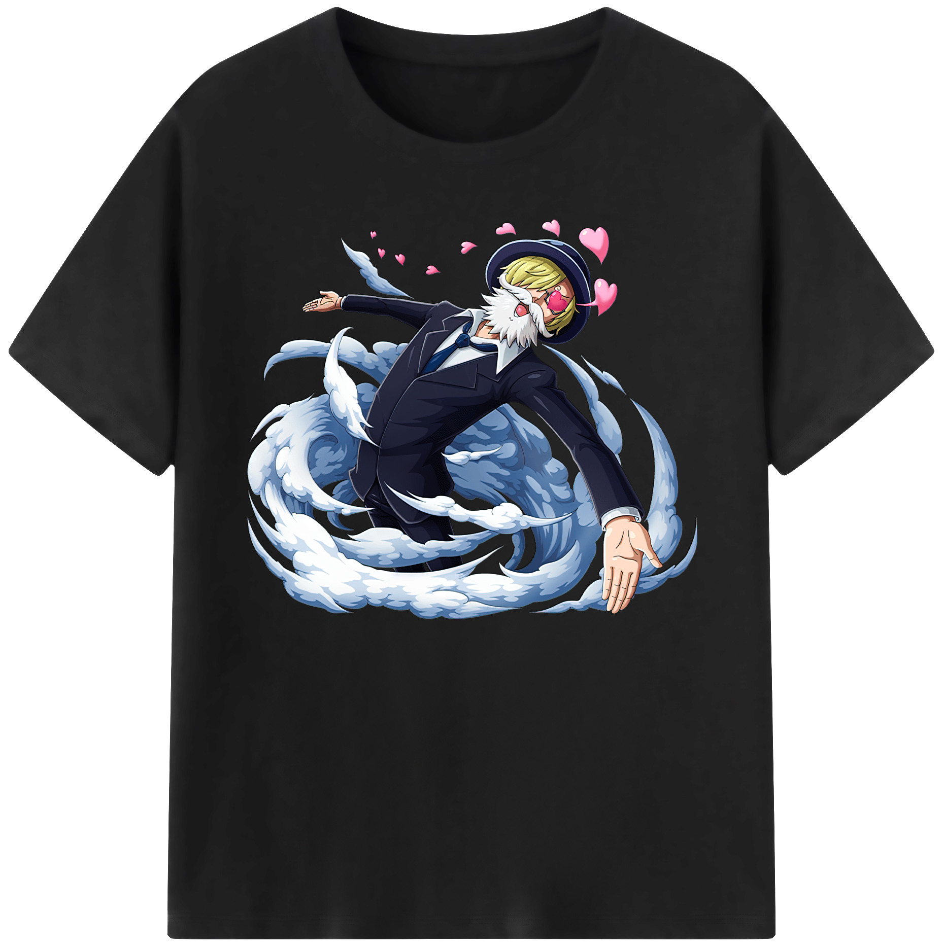 （画像用） ワンピース サンジ ONE PIECE Sanji 綿100％ メンズ半袖Tシャツ｜肌触りやわらか＆通気性