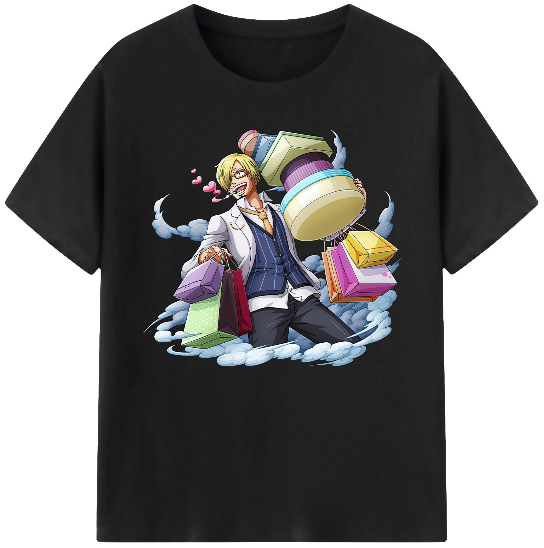 （画像用） ワンピース サンジ ONE PIECE Sanji 綿100％ メンズ半袖Tシャツ｜肌触りやわらか＆通気性