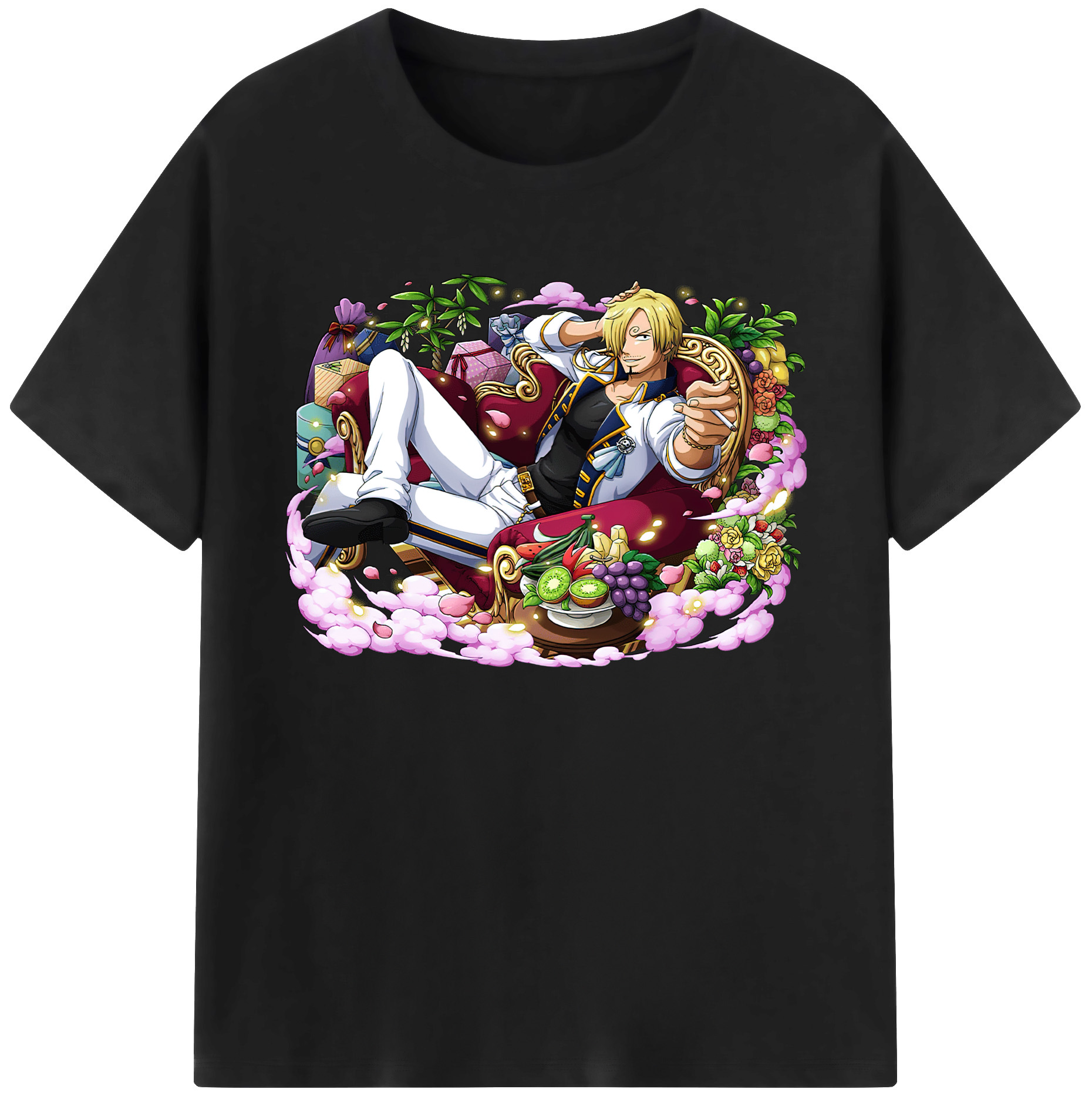 （画像用） ワンピース サンジ ONE PIECE Sanji 綿100％ メンズ半袖Tシャツ｜肌触りやわらか＆通気性