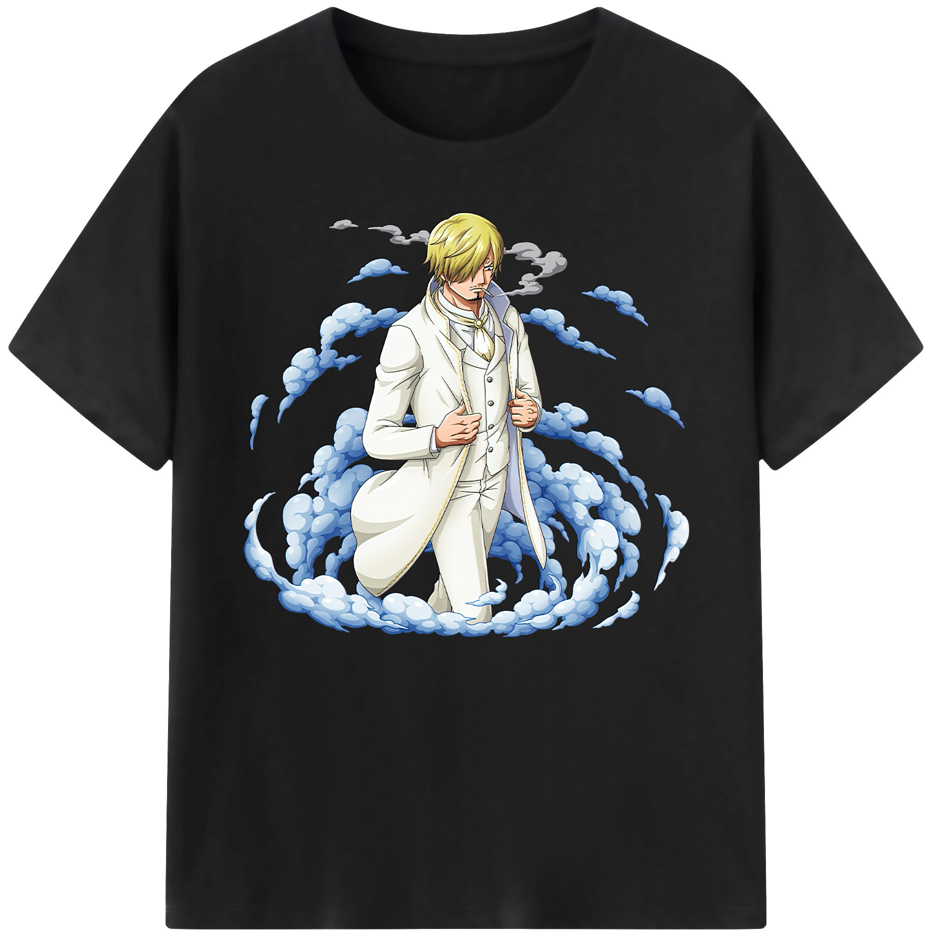 （画像用） ワンピース サンジ ONE PIECE Sanji 綿100％ メンズ半袖Tシャツ｜肌触りやわらか＆通気性
