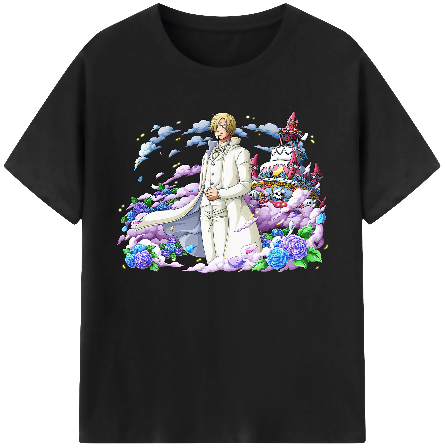 （画像用） ワンピース サンジ ONE PIECE Sanji 綿100％ メンズ半袖Tシャツ｜肌触りやわらか＆通気性