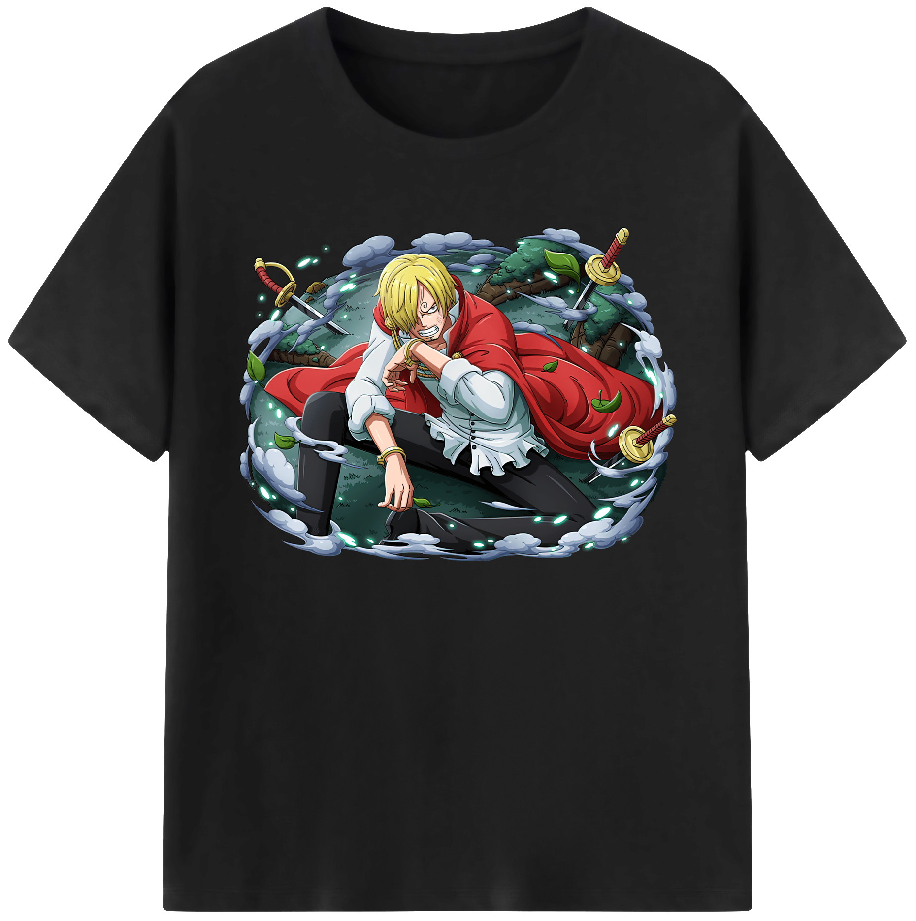 （画像用） ワンピース サンジ ONE PIECE Sanji 綿100％ メンズ半袖Tシャツ｜肌触りやわらか＆通気性