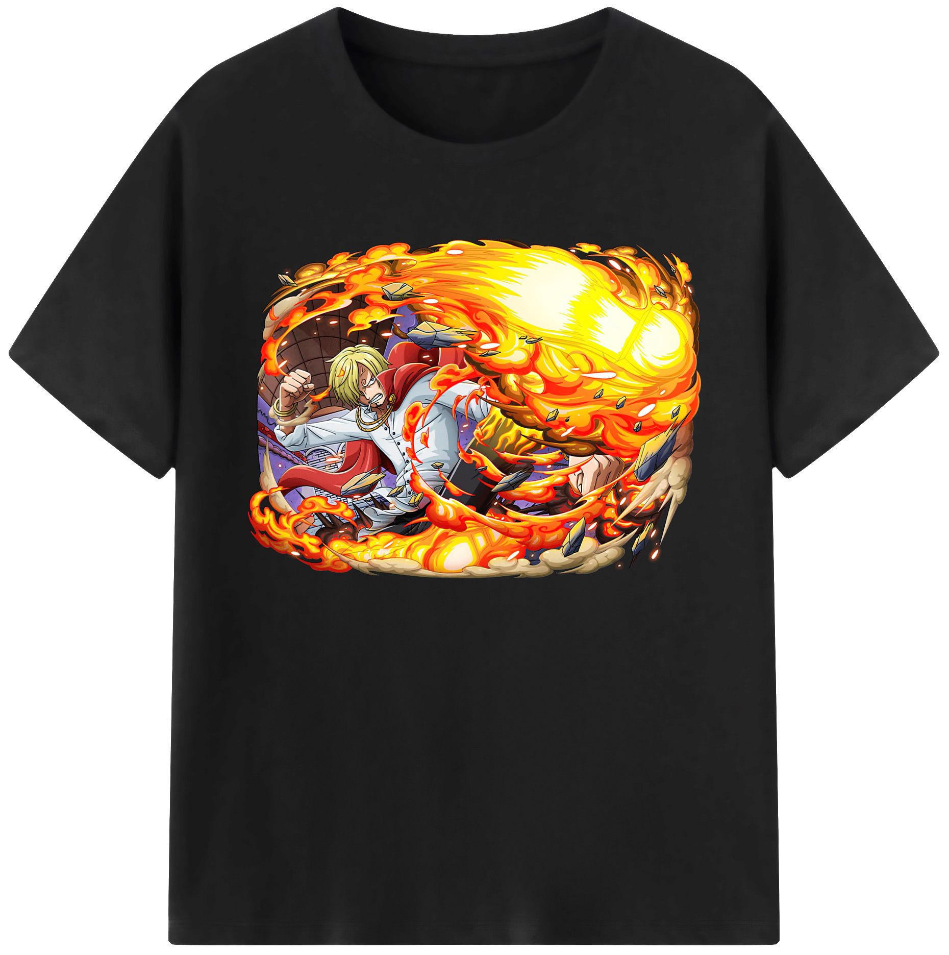 （画像用） ワンピース サンジ ONE PIECE Sanji 綿100％ メンズ半袖Tシャツ｜肌触りやわらか＆通気性