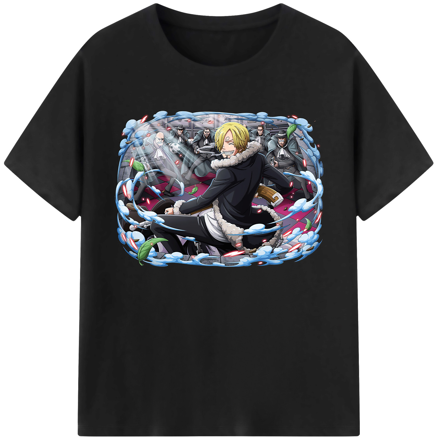（画像用） ワンピース サンジ ONE PIECE Sanji 綿100％ メンズ半袖Tシャツ｜肌触りやわらか＆通気性