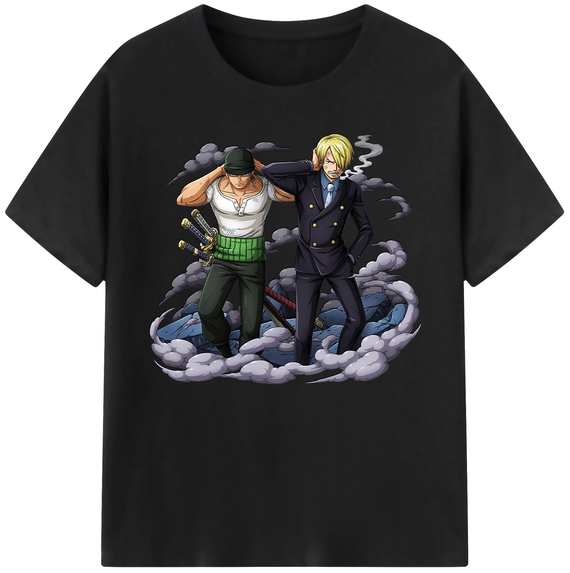 （画像用） ワンピース サンジ ONE PIECE Sanji 綿100％ メンズ半袖Tシャツ｜肌触りやわらか＆通気性
