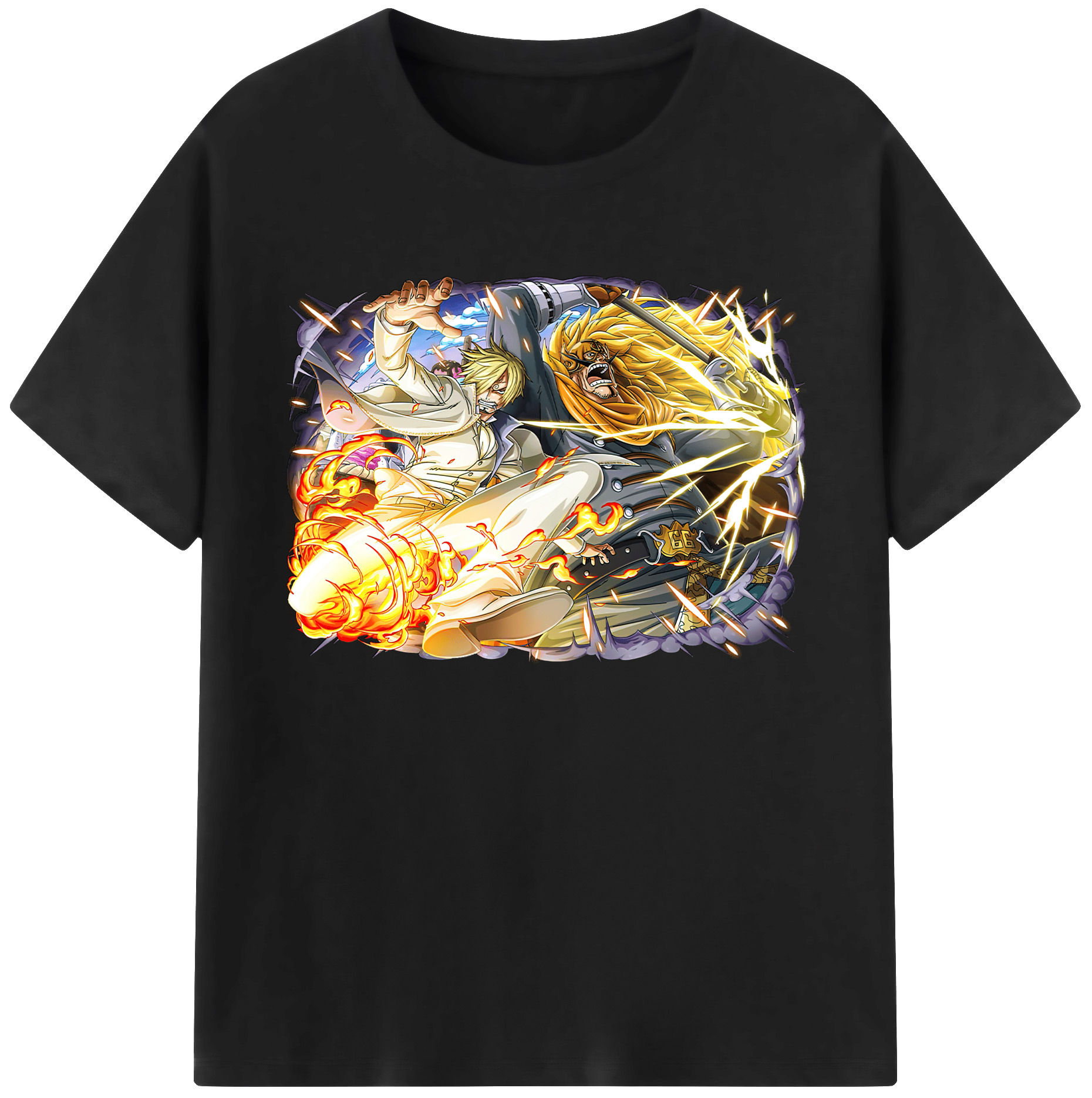（画像用） ワンピース サンジ ONE PIECE Sanji 綿100％ メンズ半袖Tシャツ｜肌触りやわらか＆通気性