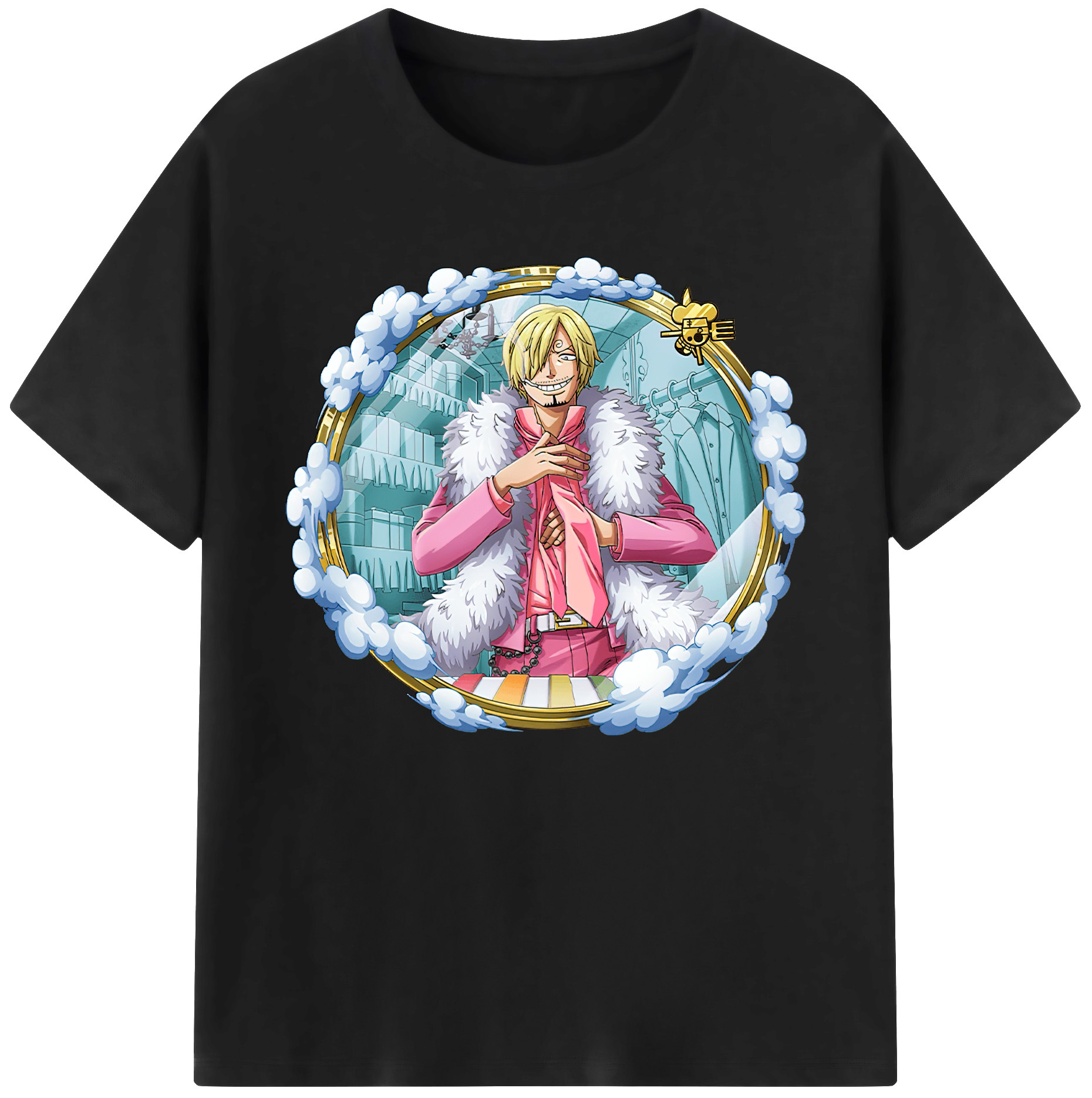 （画像用） ワンピース サンジ ONE PIECE Sanji 綿100％ メンズ半袖Tシャツ｜肌触りやわらか＆通気性