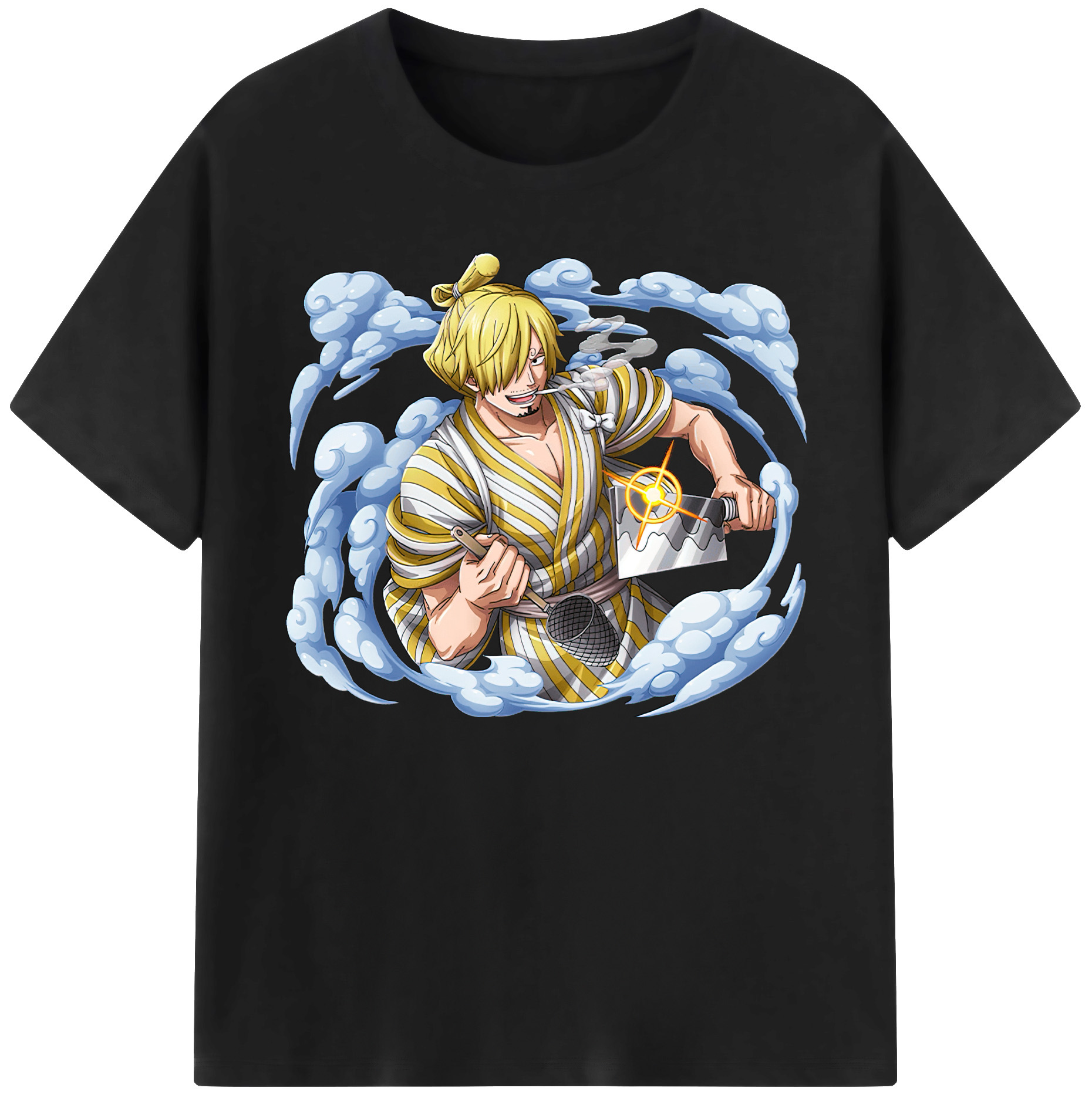 （画像用） ワンピース サンジ ONE PIECE Sanji 綿100％ メンズ半袖Tシャツ｜肌触りやわらか＆通気性