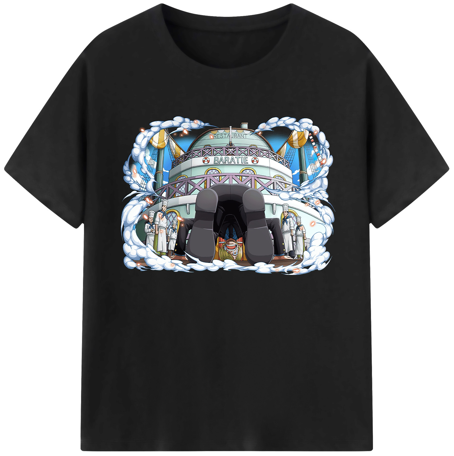 （画像用） ワンピース サンジ ONE PIECE Sanji 綿100％ メンズ半袖Tシャツ｜肌触りやわらか＆通気性