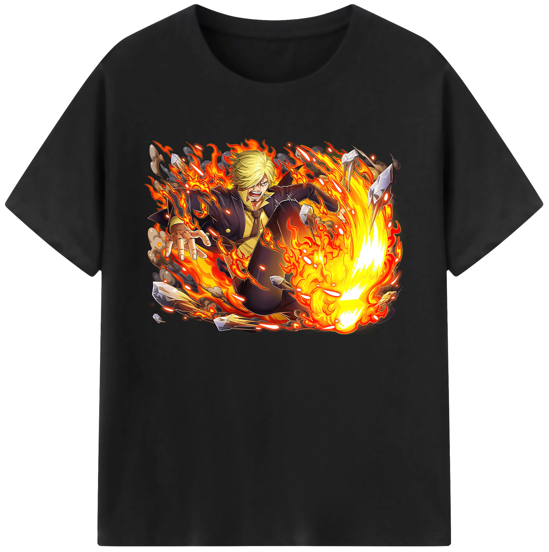 （画像用） ワンピース サンジ ONE PIECE Sanji 綿100％ メンズ半袖Tシャツ｜肌触りやわらか＆通気性