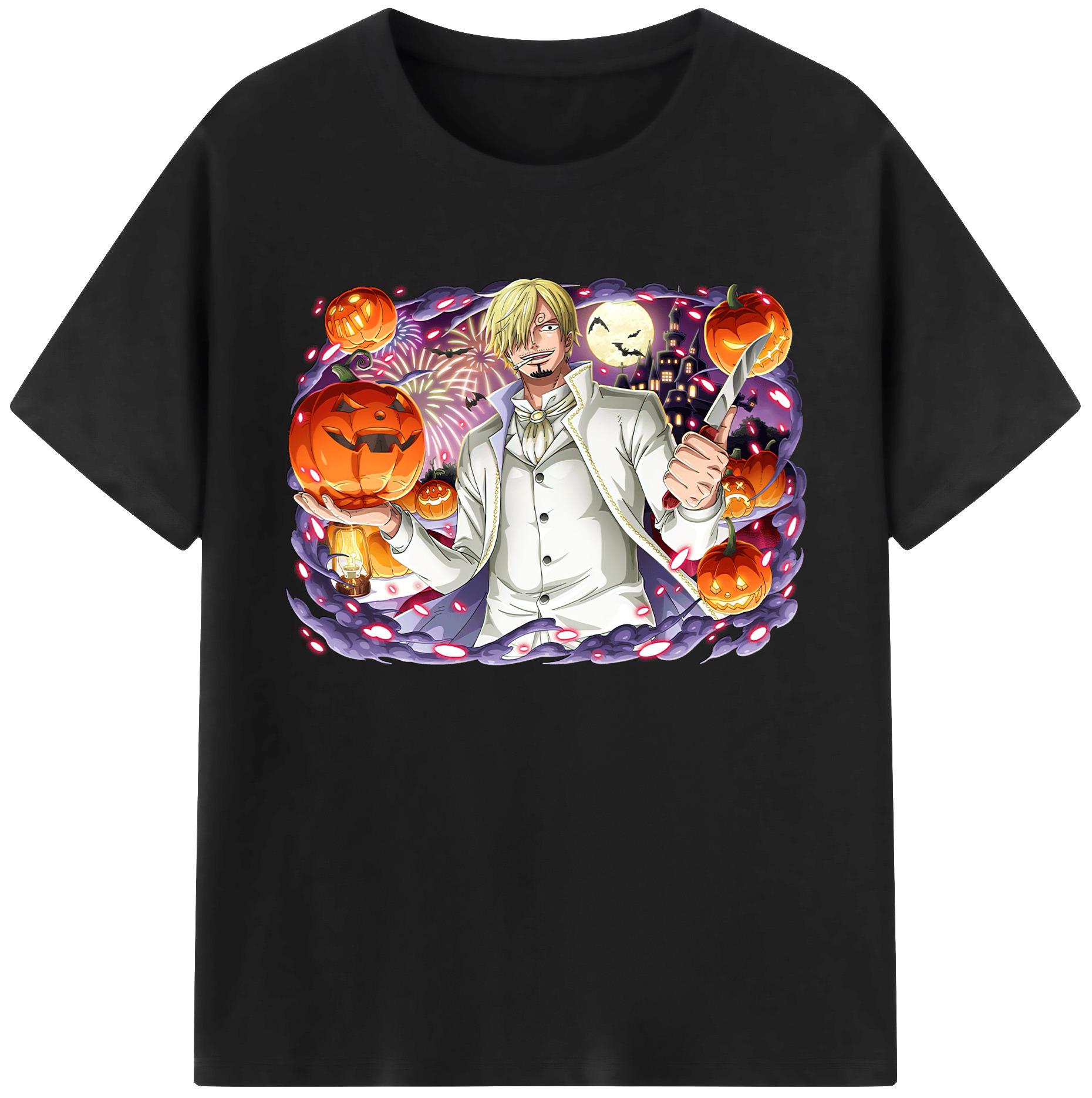 （画像用） ワンピース サンジ ONE PIECE Sanji 綿100％ メンズ半袖Tシャツ｜肌触りやわらか＆通気性