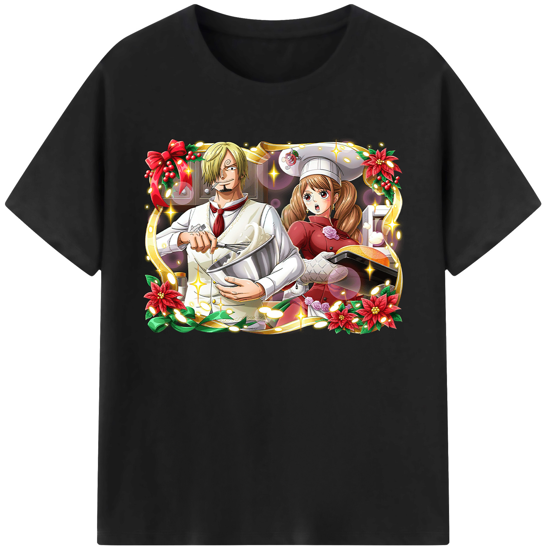（画像用） ワンピース サンジ ONE PIECE Sanji 綿100％ メンズ半袖Tシャツ｜肌触りやわらか＆通気性