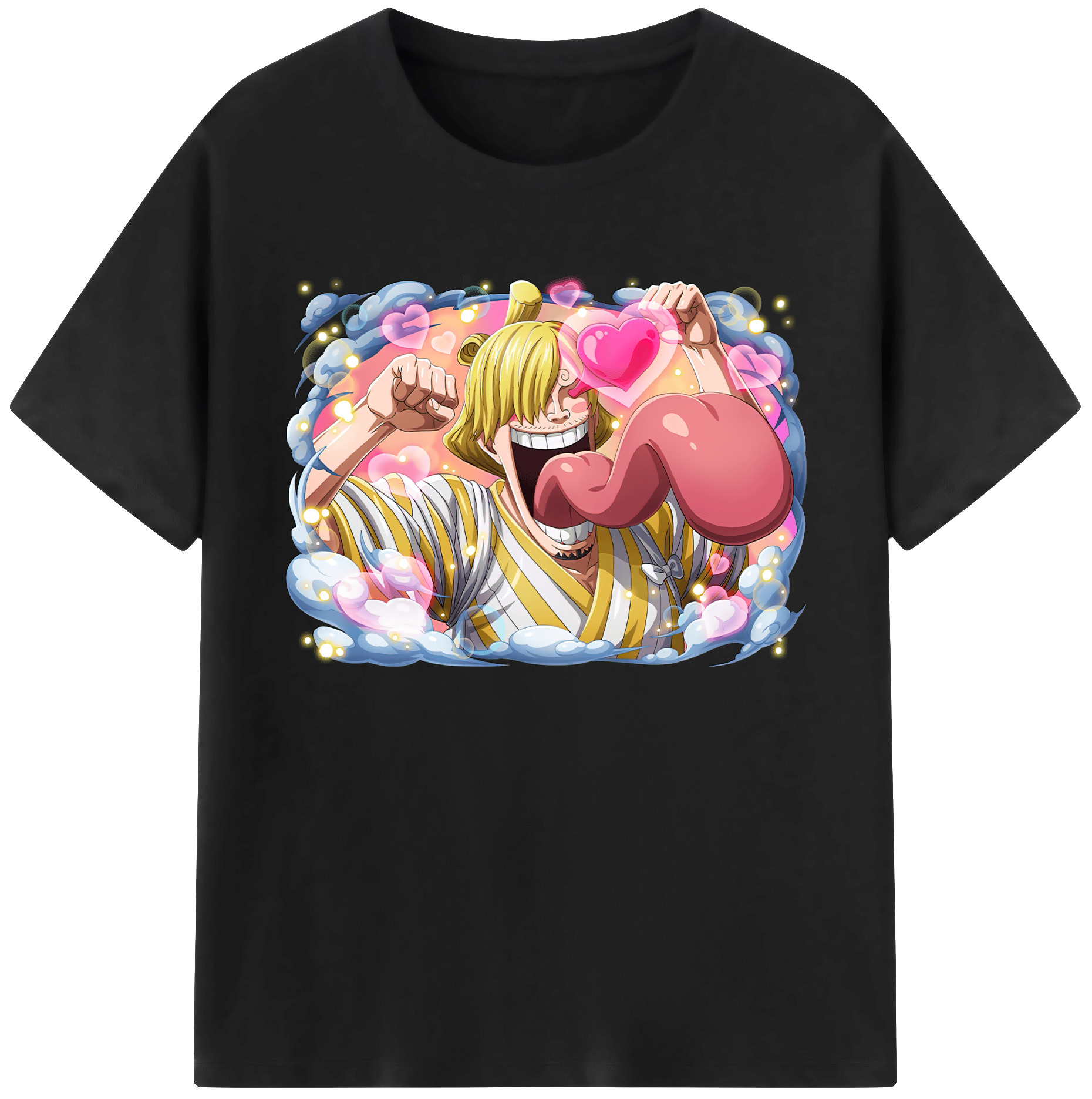 （画像用） ワンピース サンジ ONE PIECE Sanji 綿100％ メンズ半袖Tシャツ｜肌触りやわらか＆通気性