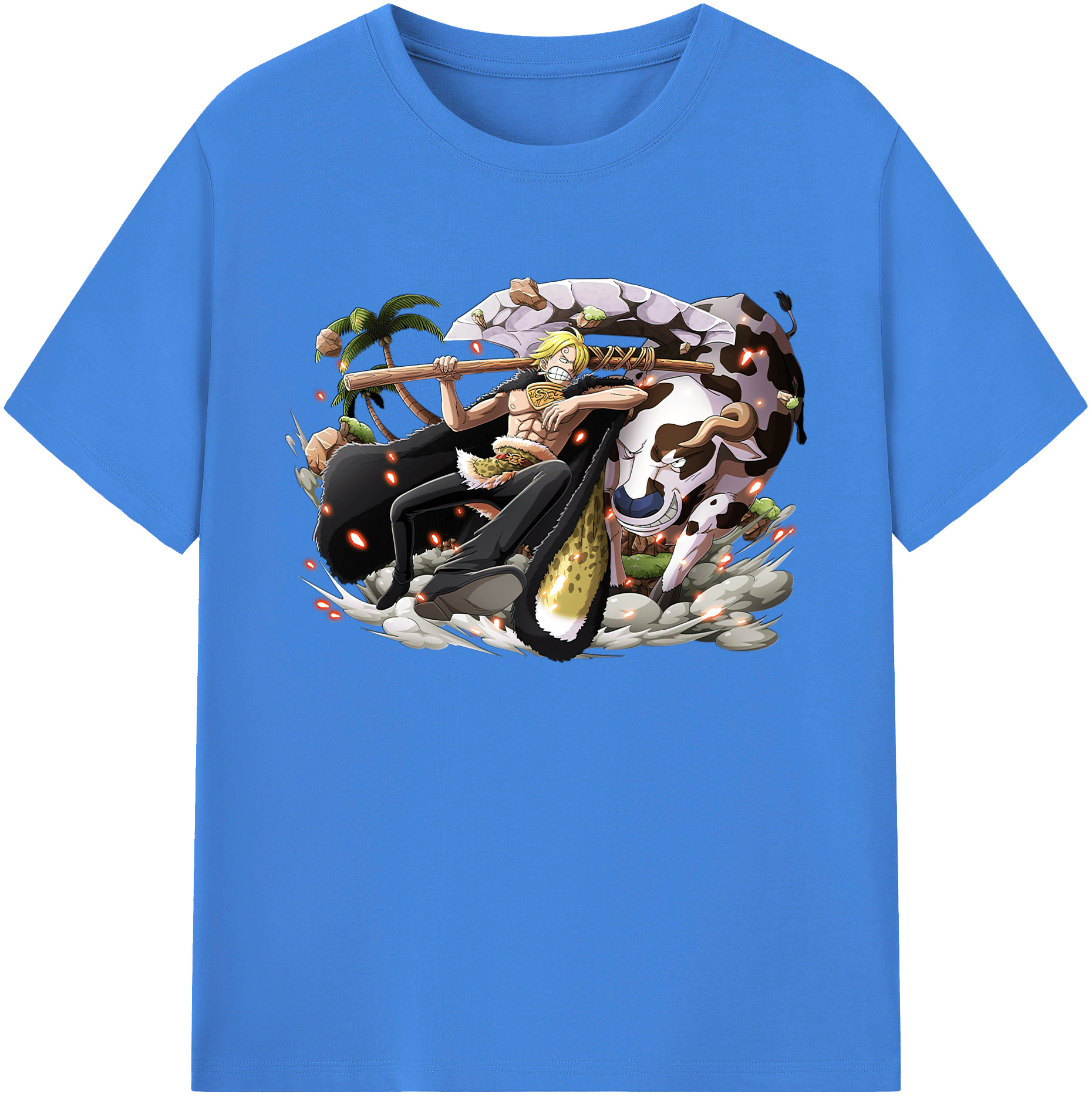 （画像用） ワンピース サンジ ONE PIECE Sanji 綿100％ メンズ半袖Tシャツ｜肌触りやわらか＆通気性
