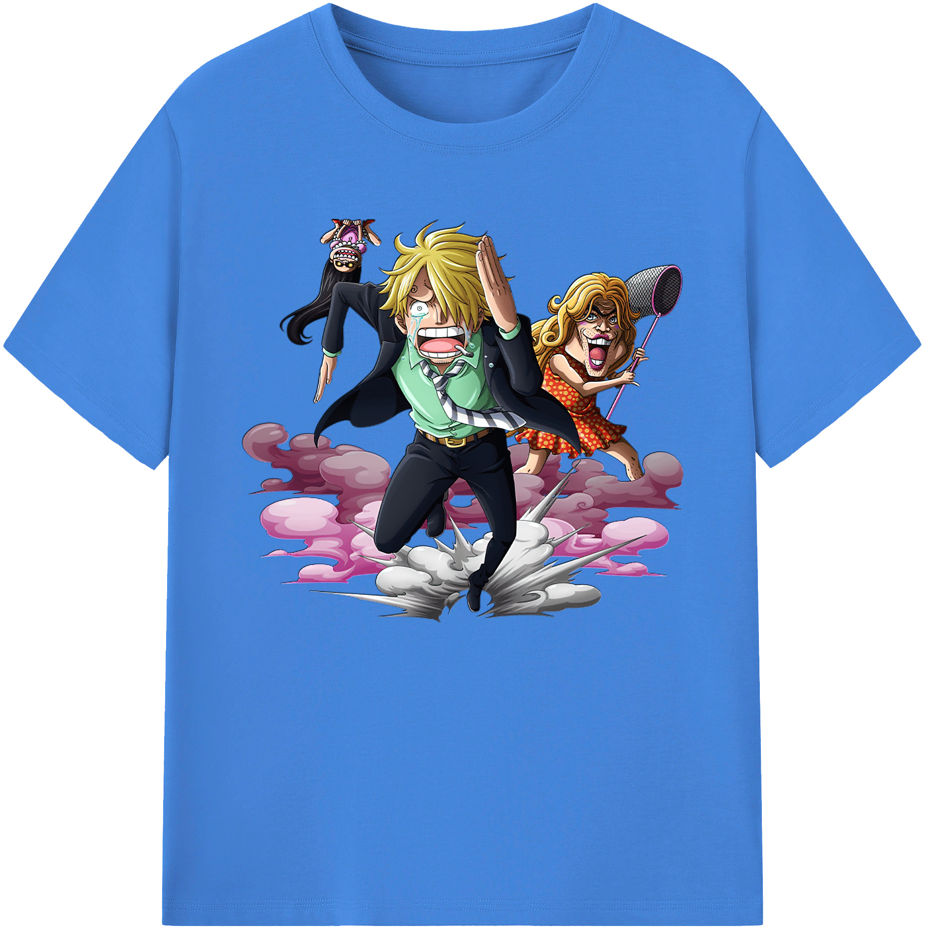 （画像用） ワンピース サンジ ONE PIECE Sanji 綿100％ メンズ半袖Tシャツ｜肌触りやわらか＆通気性