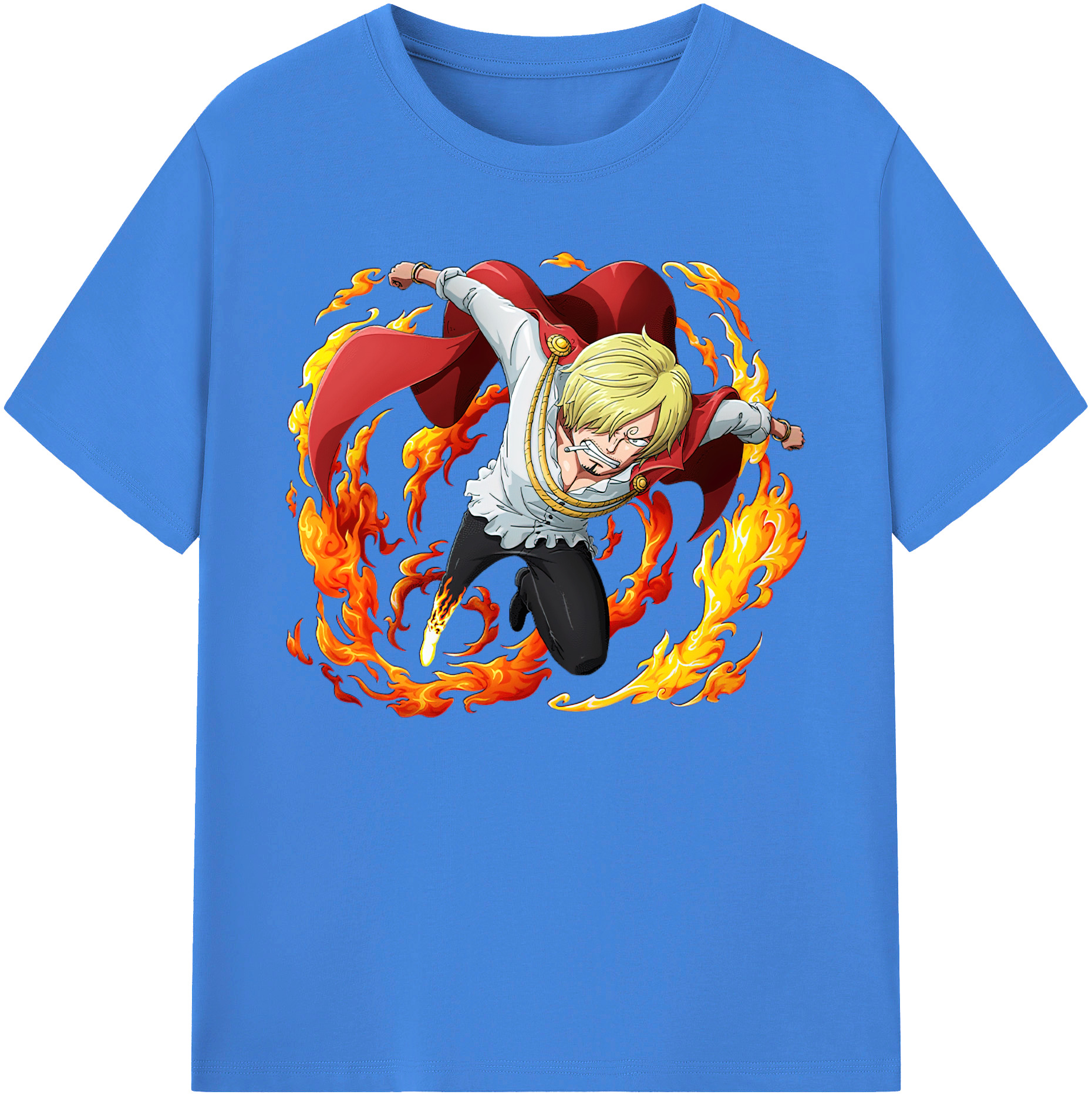 （画像用） ワンピース サンジ ONE PIECE Sanji 綿100％ メンズ半袖Tシャツ｜肌触りやわらか＆通気性