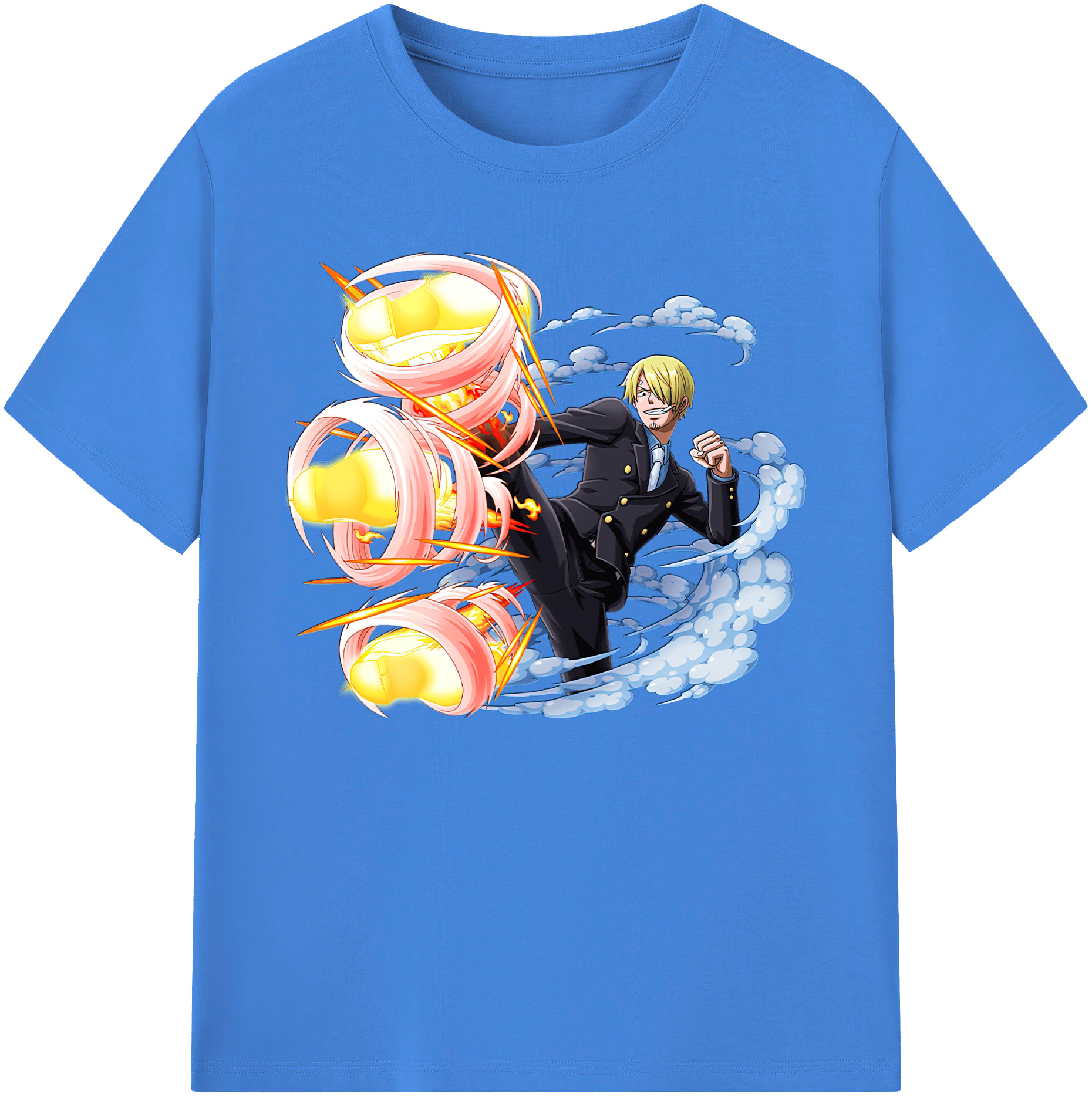 （画像用） ワンピース サンジ ONE PIECE Sanji 綿100％ メンズ半袖Tシャツ｜肌触りやわらか＆通気性