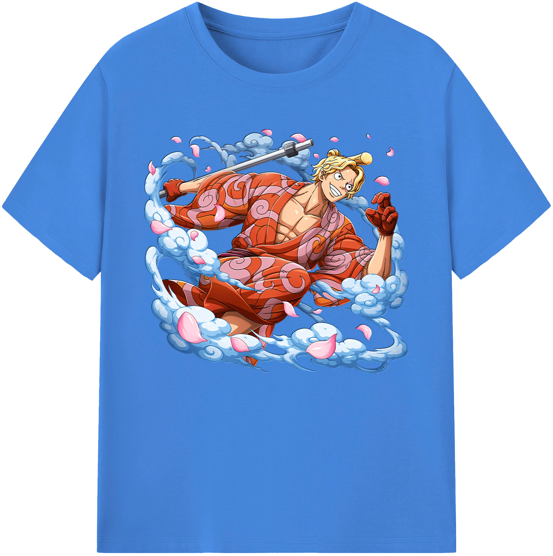 （画像用） ワンピース サンジ ONE PIECE Sanji 綿100％ メンズ半袖Tシャツ｜肌触りやわらか＆通気性