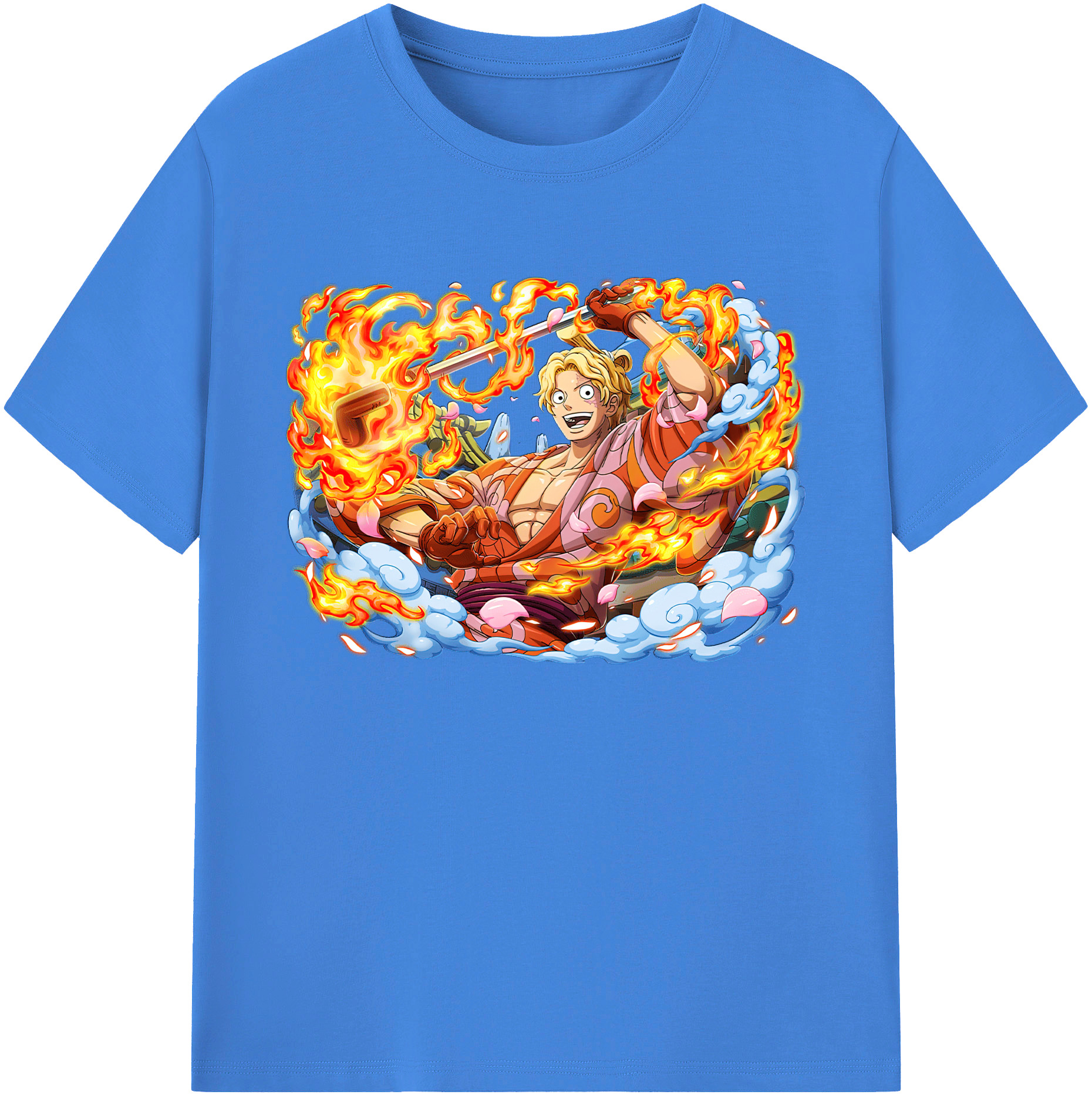 （画像用） ワンピース サンジ ONE PIECE Sanji 綿100％ メンズ半袖Tシャツ｜肌触りやわらか＆通気性