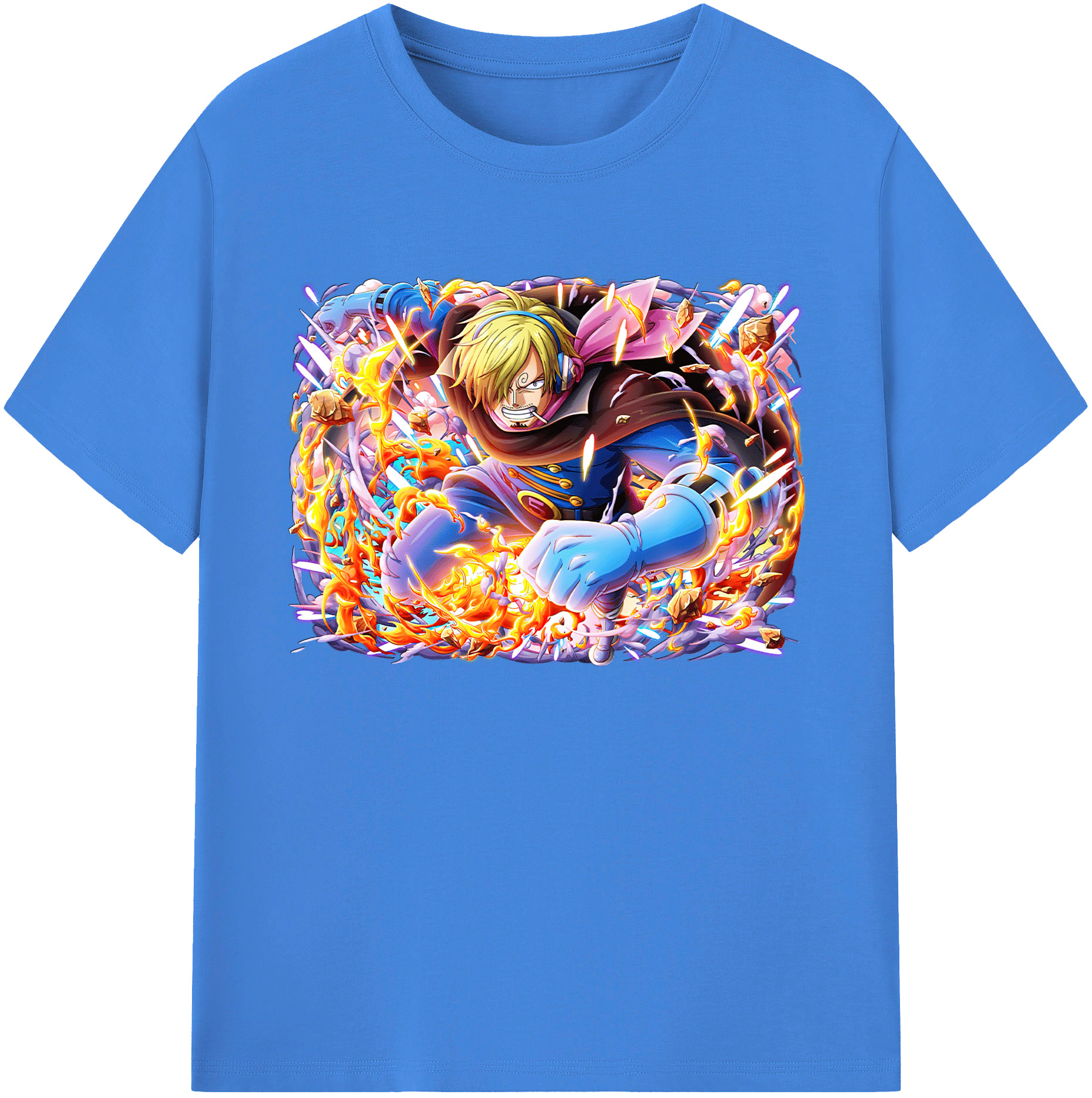 （画像用） ワンピース サンジ ONE PIECE Sanji 綿100％ メンズ半袖Tシャツ｜肌触りやわらか＆通気性