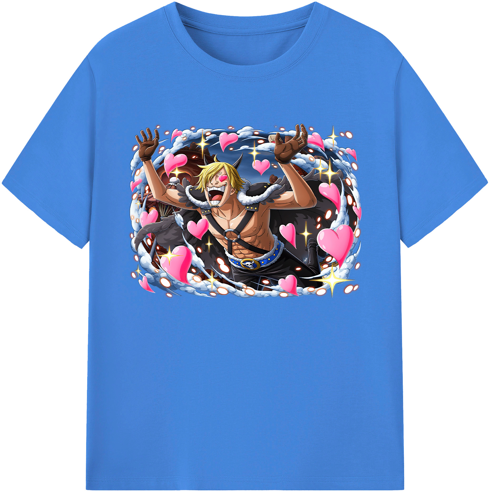 （画像用） ワンピース サンジ ONE PIECE Sanji 綿100％ メンズ半袖Tシャツ｜肌触りやわらか＆通気性