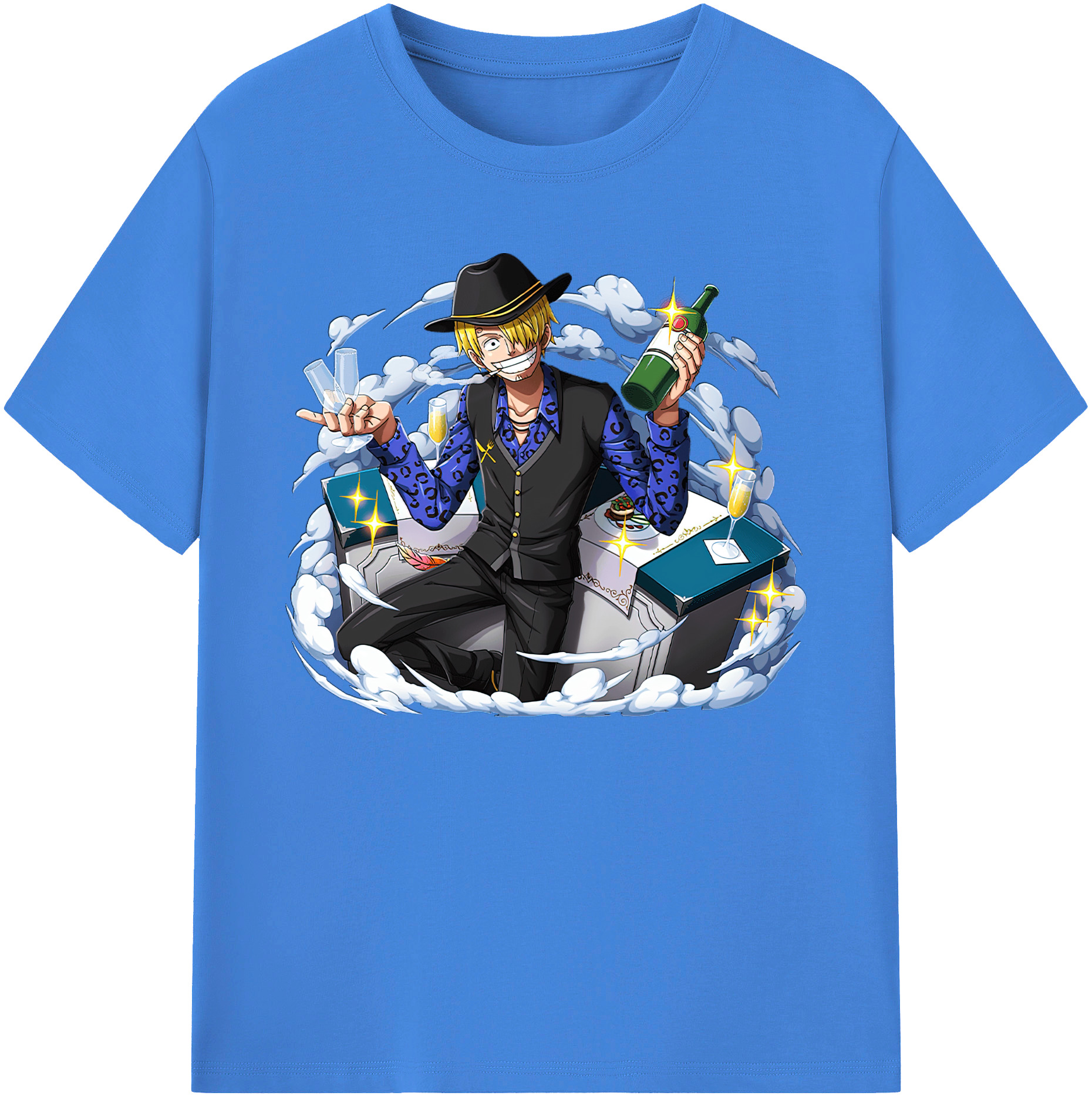（画像用） ワンピース サンジ ONE PIECE Sanji 綿100％ メンズ半袖Tシャツ｜肌触りやわらか＆通気性