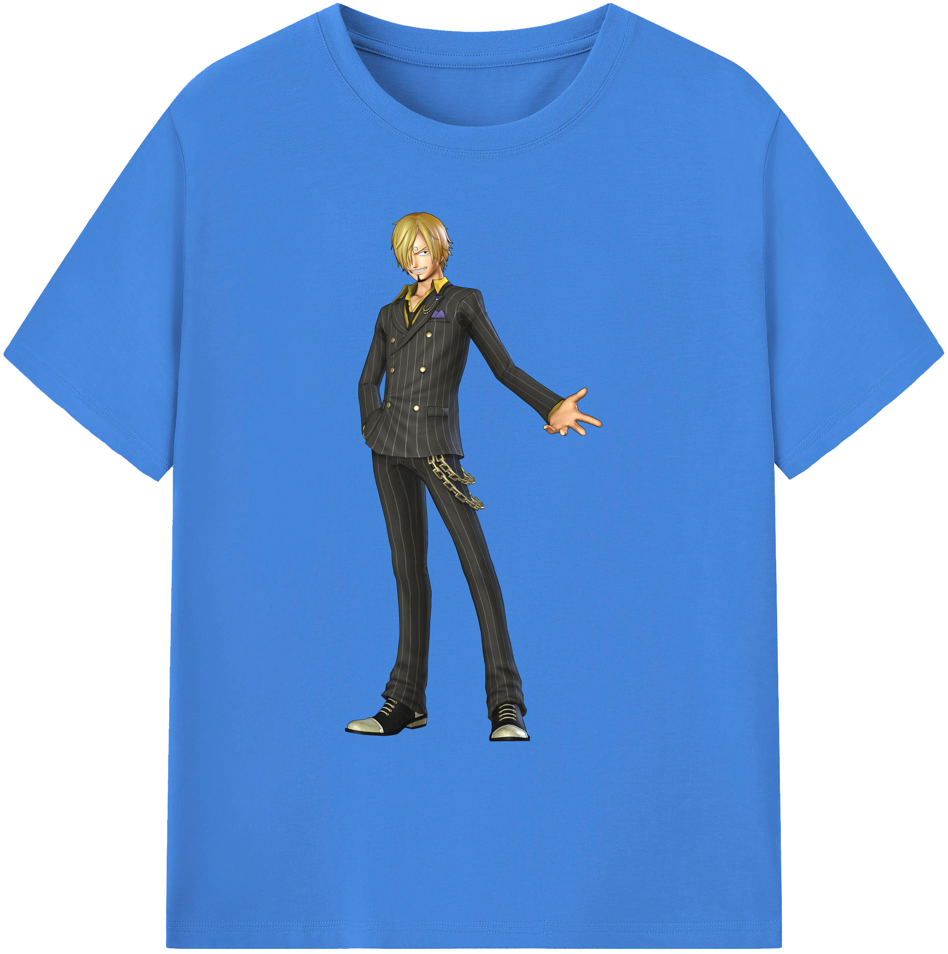 （画像用） ワンピース サンジ ONE PIECE Sanji 綿100％ メンズ半袖Tシャツ｜肌触りやわらか＆通気性