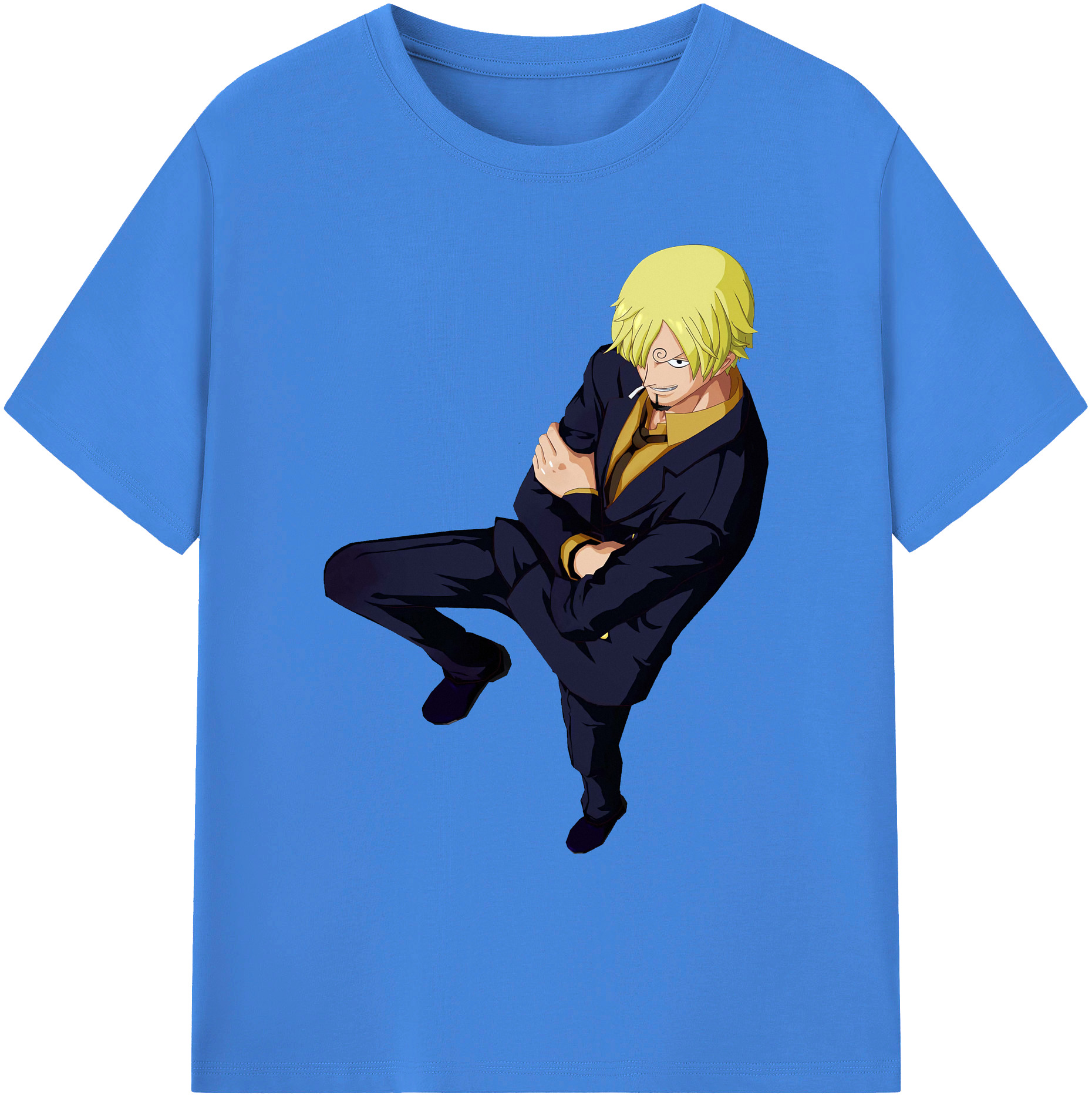 （画像用） ワンピース サンジ ONE PIECE Sanji 綿100％ メンズ半袖Tシャツ｜肌触りやわらか＆通気性