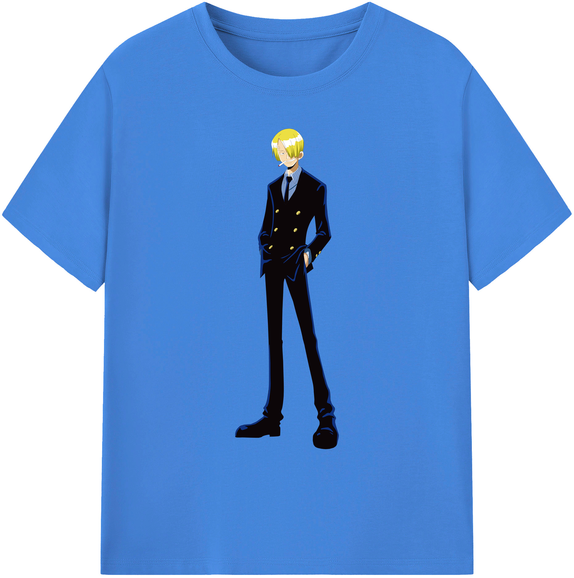 （画像用） ワンピース サンジ ONE PIECE Sanji 綿100％ メンズ半袖Tシャツ｜肌触りやわらか＆通気性