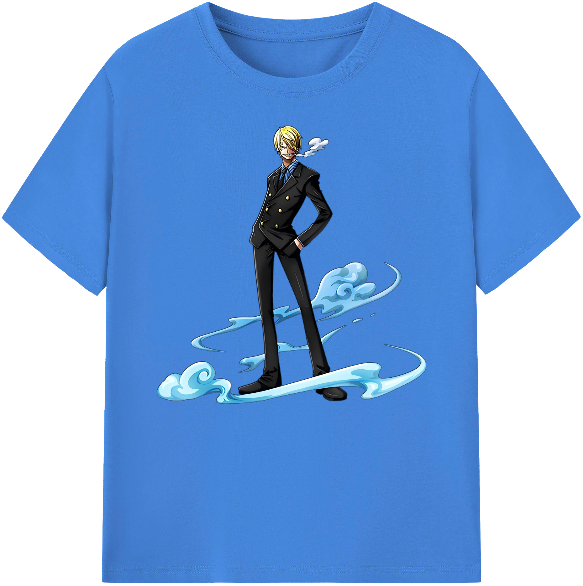 （画像用） ワンピース サンジ ONE PIECE Sanji 綿100％ メンズ半袖Tシャツ｜肌触りやわらか＆通気性
