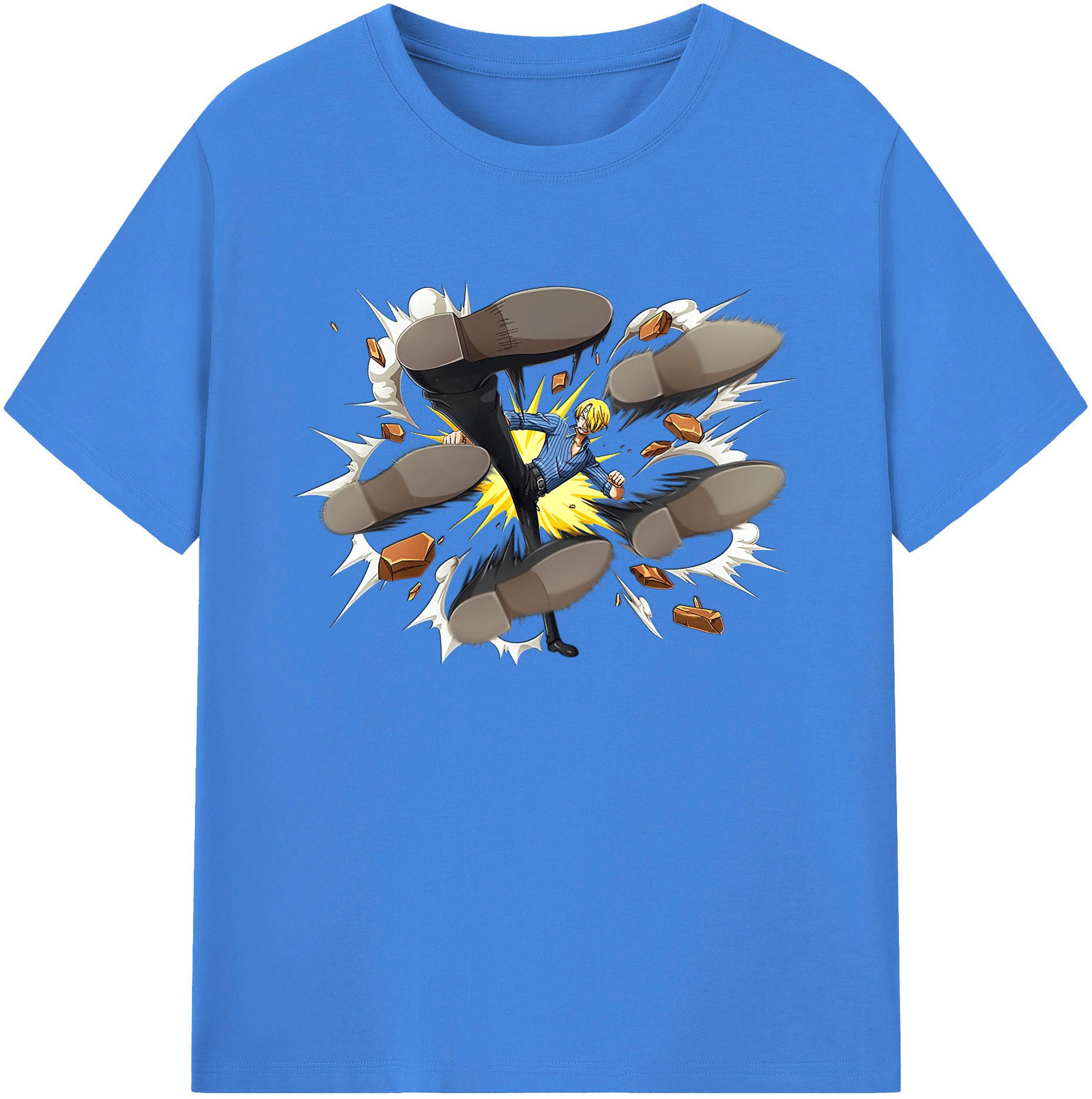 （画像用） ワンピース サンジ ONE PIECE Sanji 綿100％ メンズ半袖Tシャツ｜肌触りやわらか＆通気性