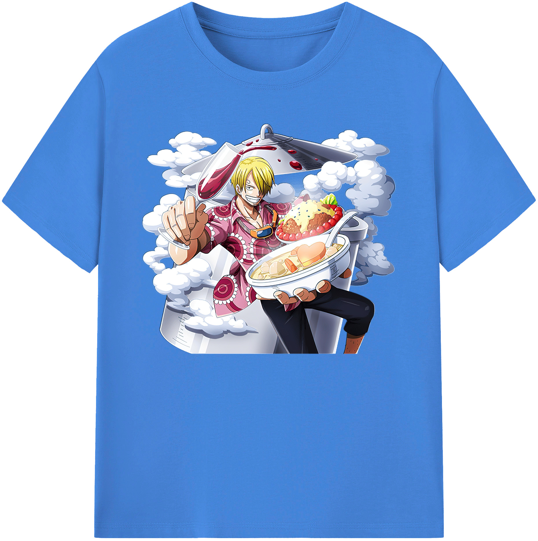 （画像用） ワンピース サンジ ONE PIECE Sanji 綿100％ メンズ半袖Tシャツ｜肌触りやわらか＆通気性