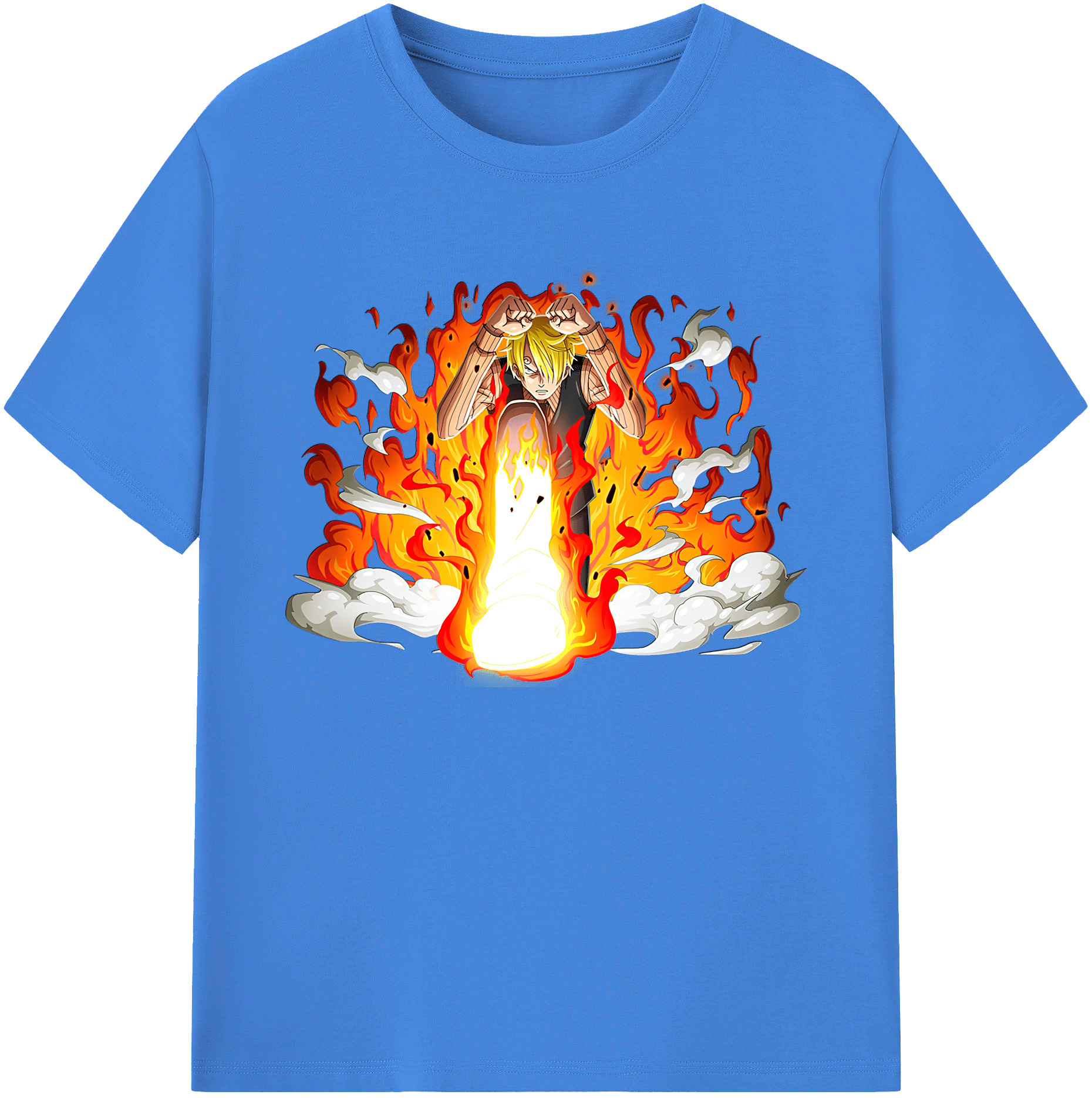 （画像用） ワンピース サンジ ONE PIECE Sanji 綿100％ メンズ半袖Tシャツ｜肌触りやわらか＆通気性