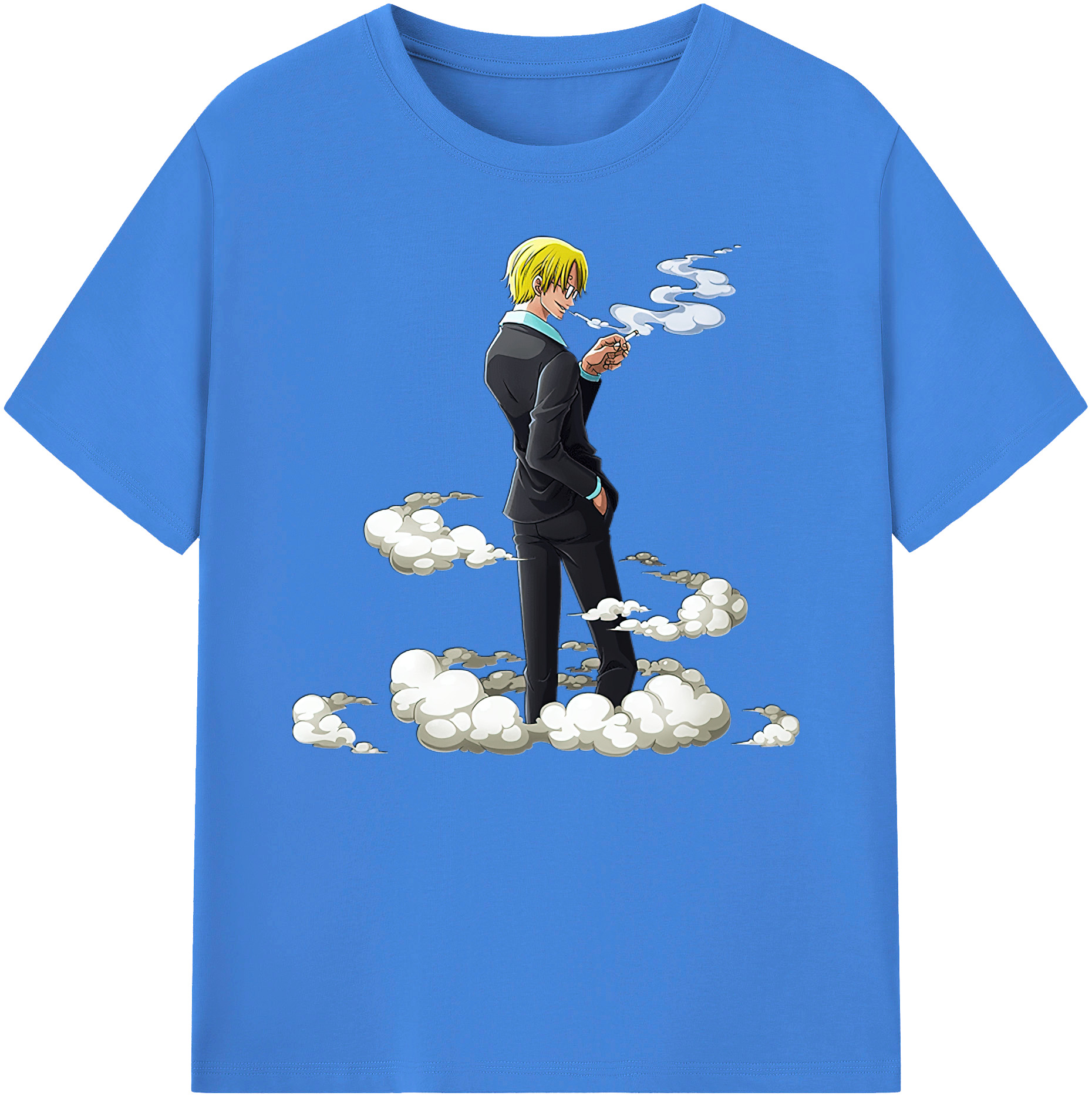 （画像用） ワンピース サンジ ONE PIECE Sanji 綿100％ メンズ半袖Tシャツ｜肌触りやわらか＆通気性