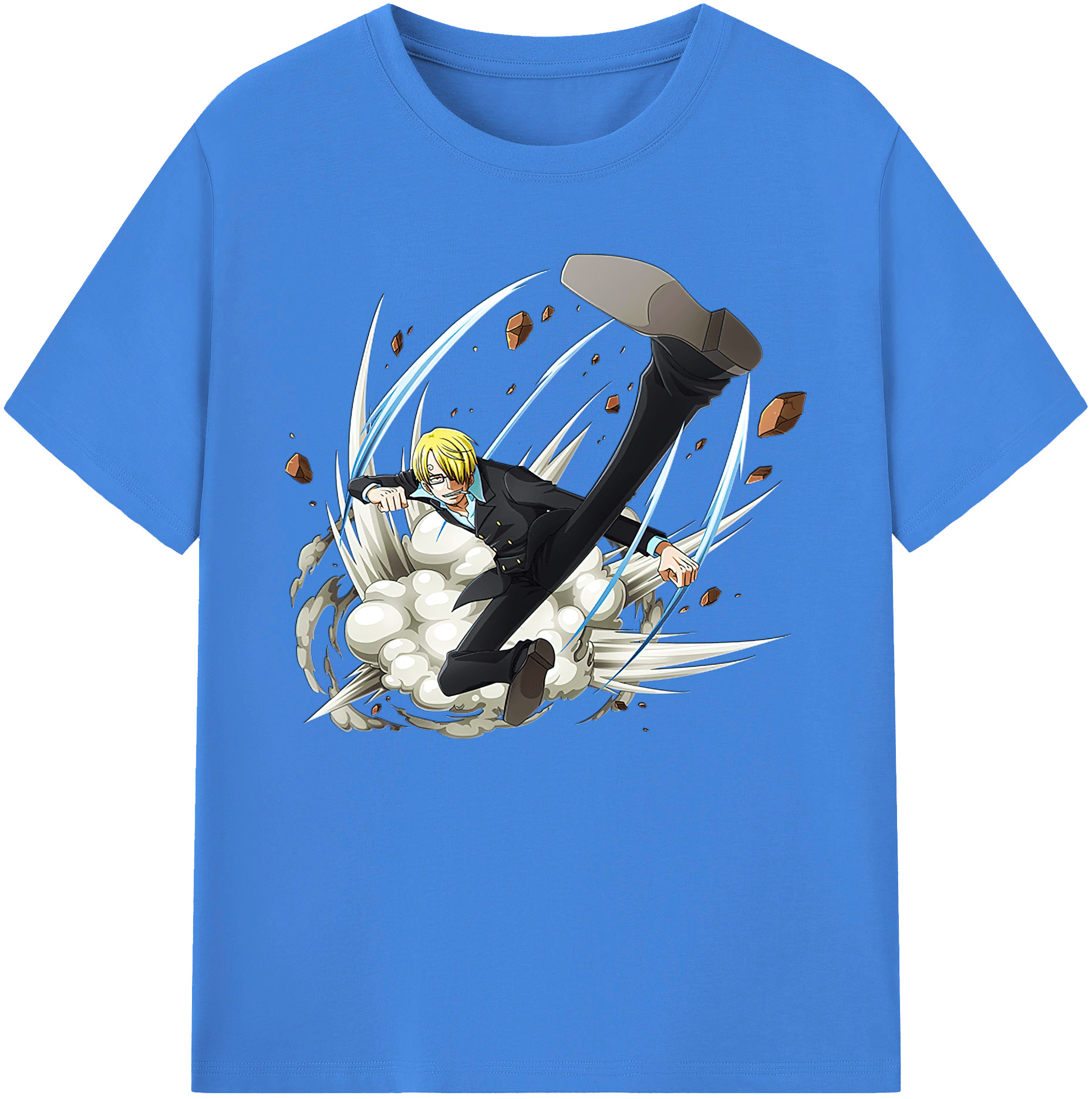 （画像用） ワンピース サンジ ONE PIECE Sanji 綿100％ メンズ半袖Tシャツ｜肌触りやわらか＆通気性